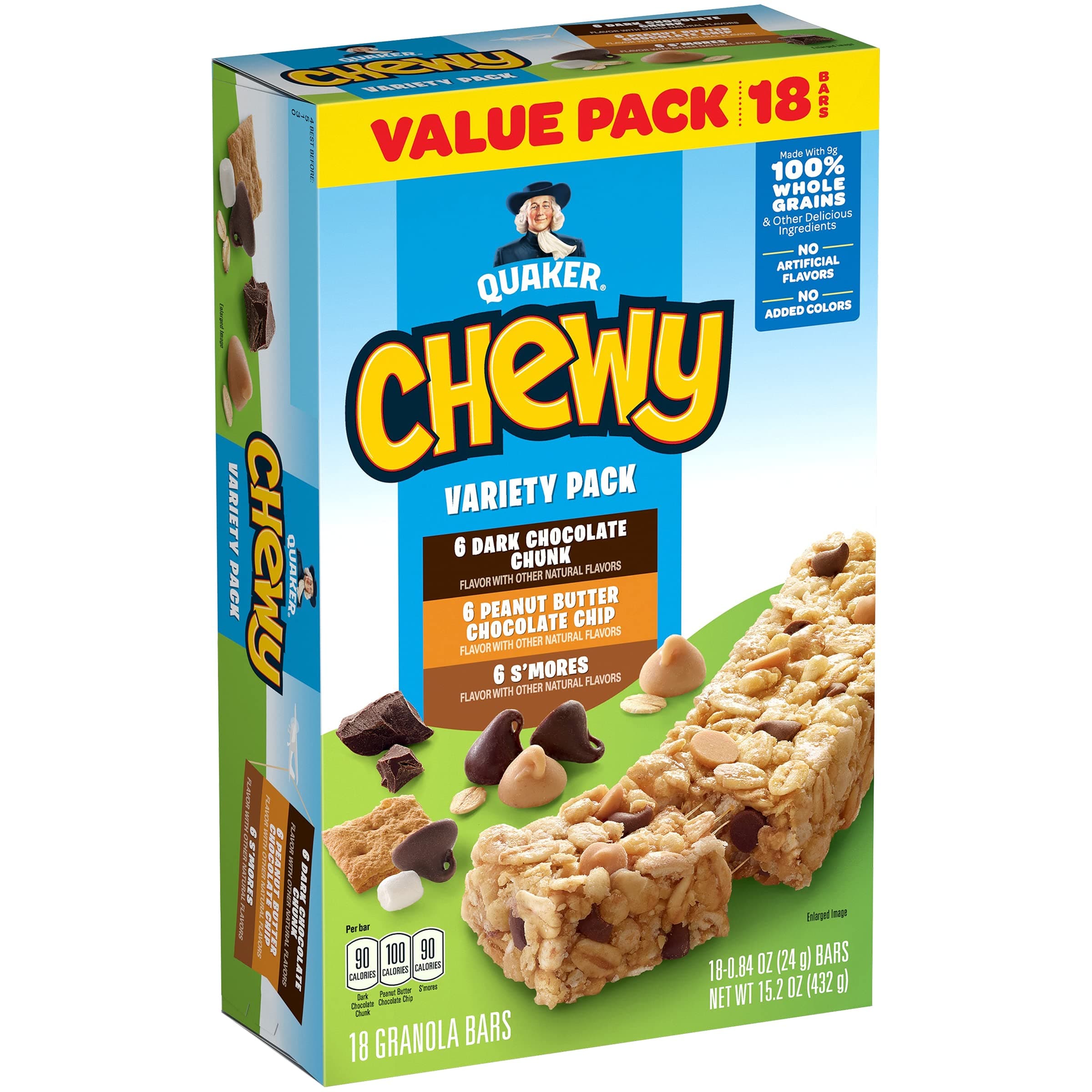 Chewy Granola Bars, Variety Pack, 18 Count