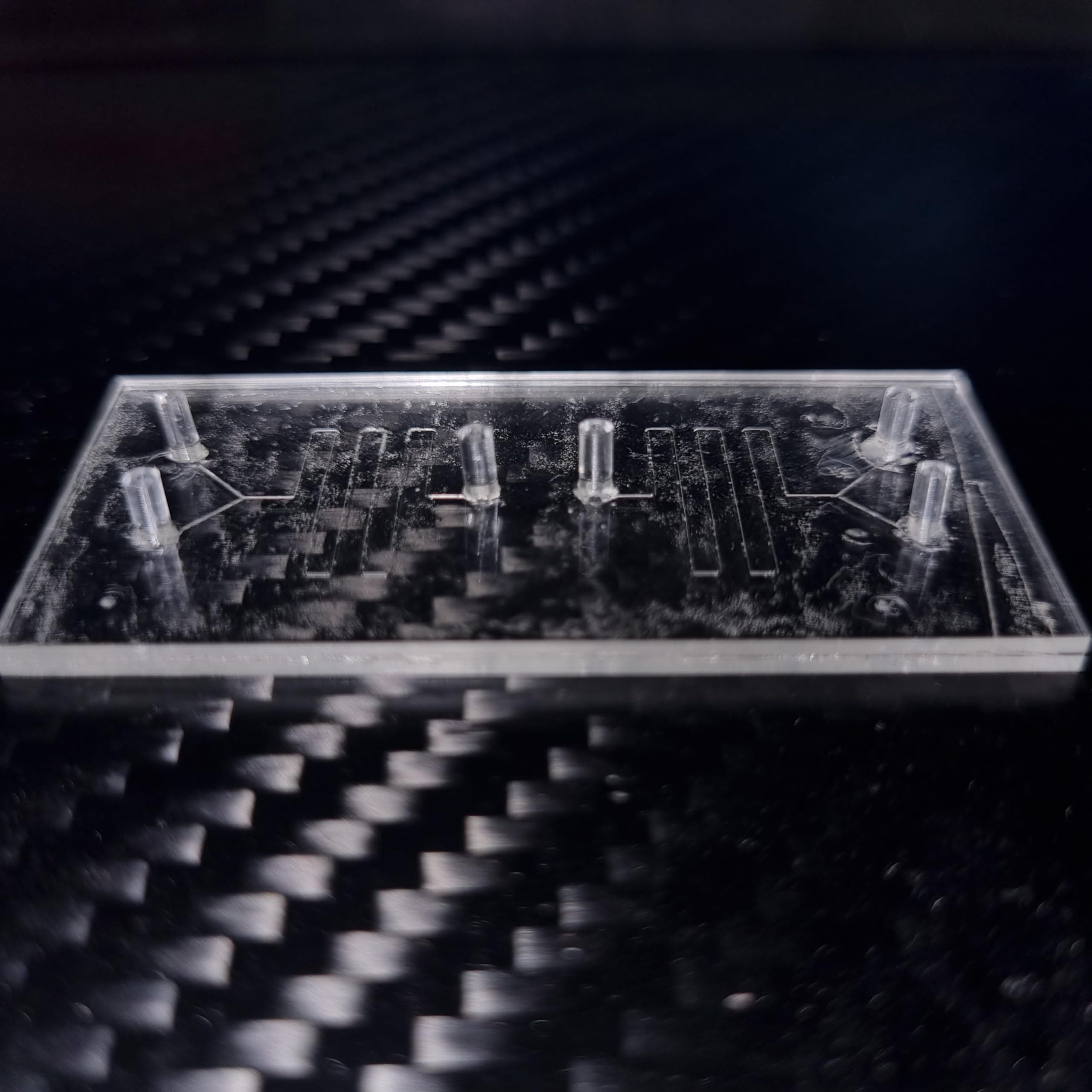 Microfluidic Device | Y-Serpentine Micro-channels | Bonded Device | PMMA (Acrylic) | With Acrylic Connectors (500 x 500 microns)