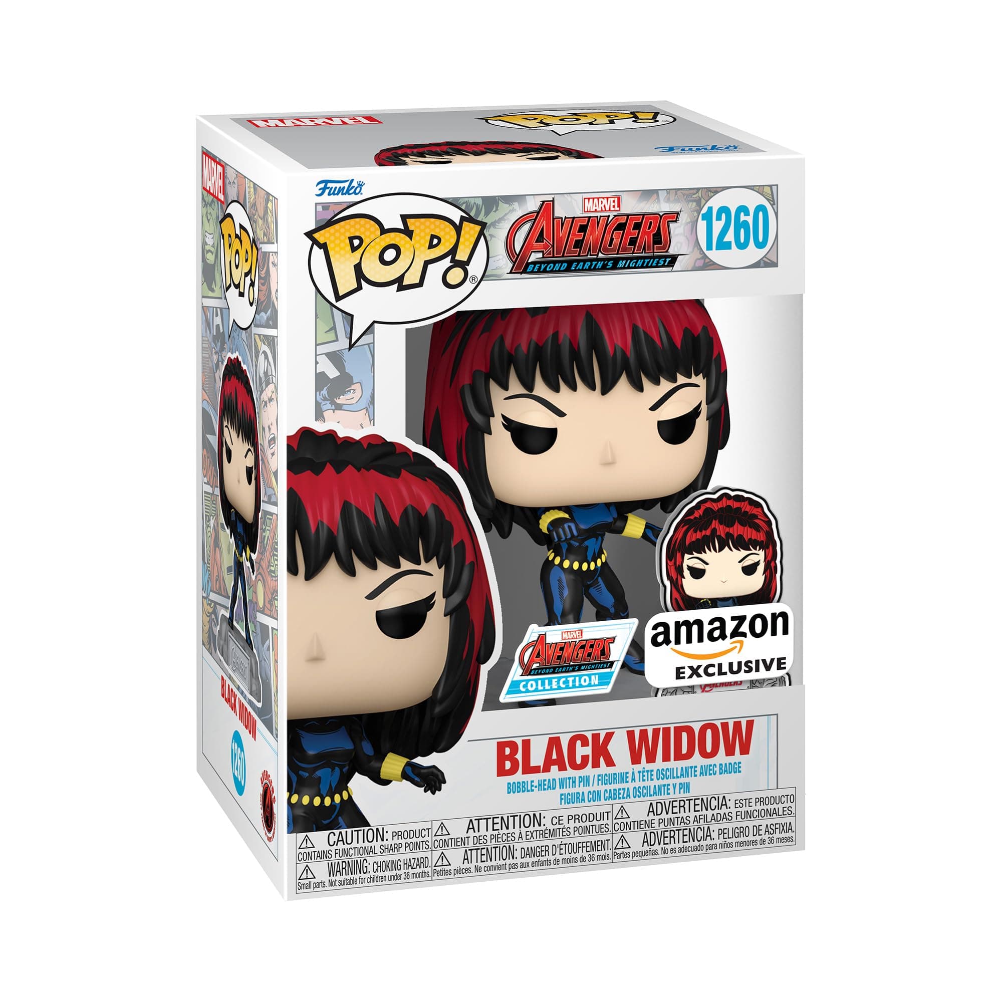 Funko Pop! Marvel: A60 Comic Black Widow with Pin - Marvel Comics - Amazon Exclusive - Vinyl Collectible Figure - Gift Idea - Official Merchandise - Toy for Children and Adults