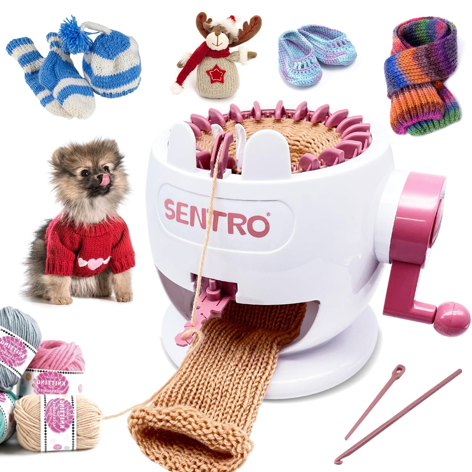 SENTRO Knitting Machine, 22 Needle Hand Knitting Machines, Smart Knitting Loom Machine, Crochet Loom Machine, DIY Sock Knitting Machine for Adults and Kids ﻿