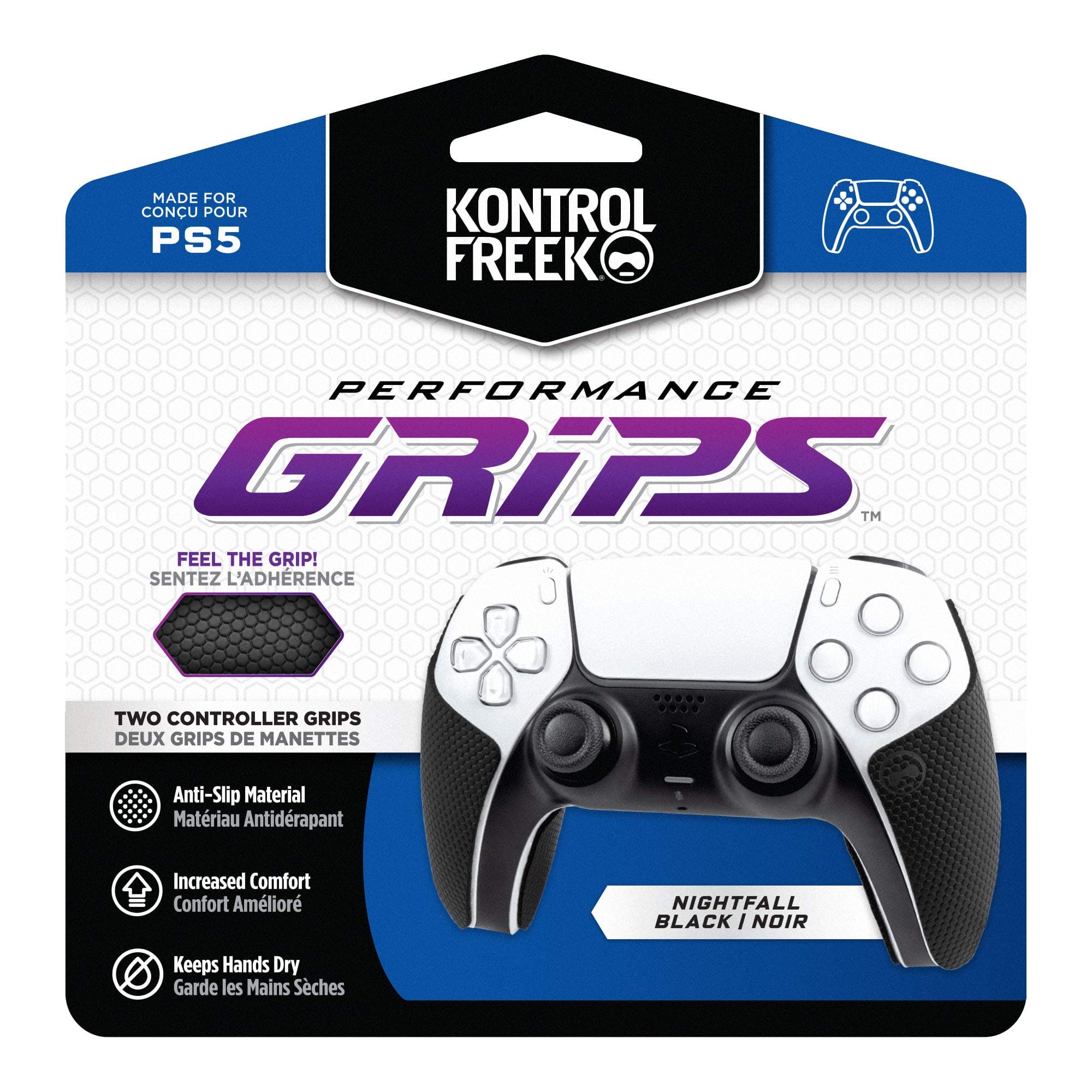 Performance Grips for PlayStation 5 (PS5) Controller (Nightfall Black)