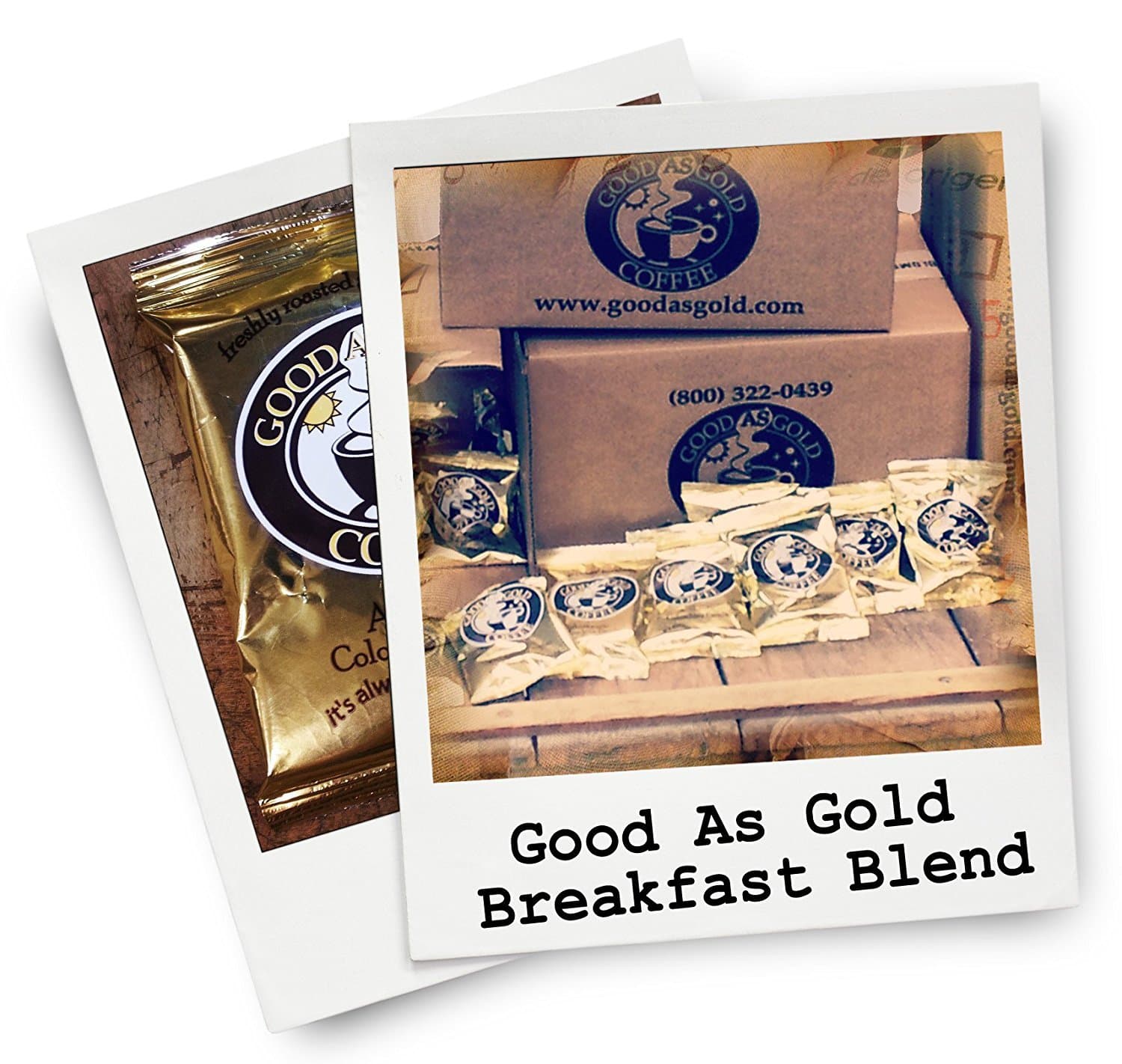 Breakfast Blend Coffee Packets, Good As Gold Coffee, (24/1.75oz Pre-measured Coffee Pouches)