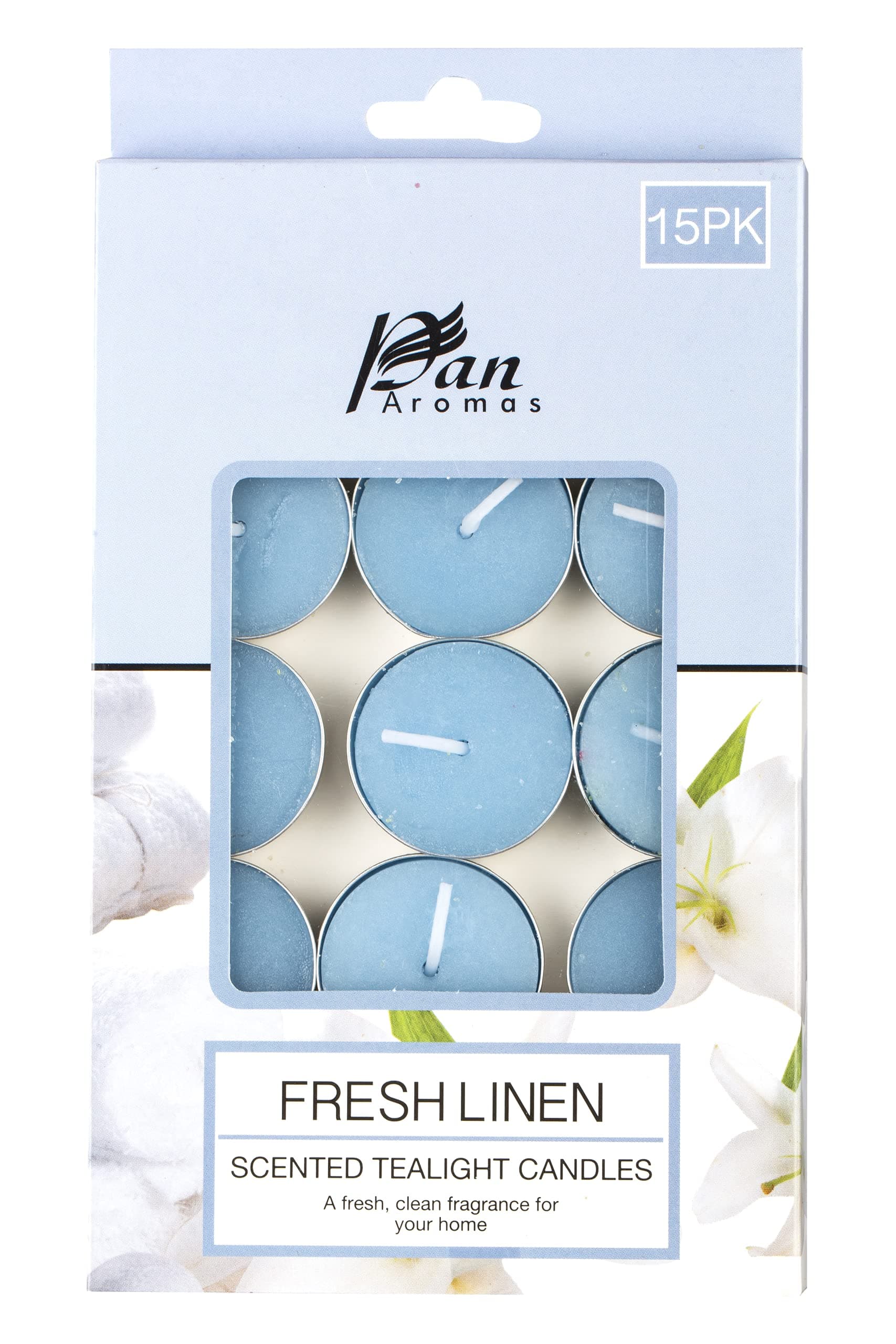 Pan Aromas15-Pack Scented Tealight Candle - Fresh Linen