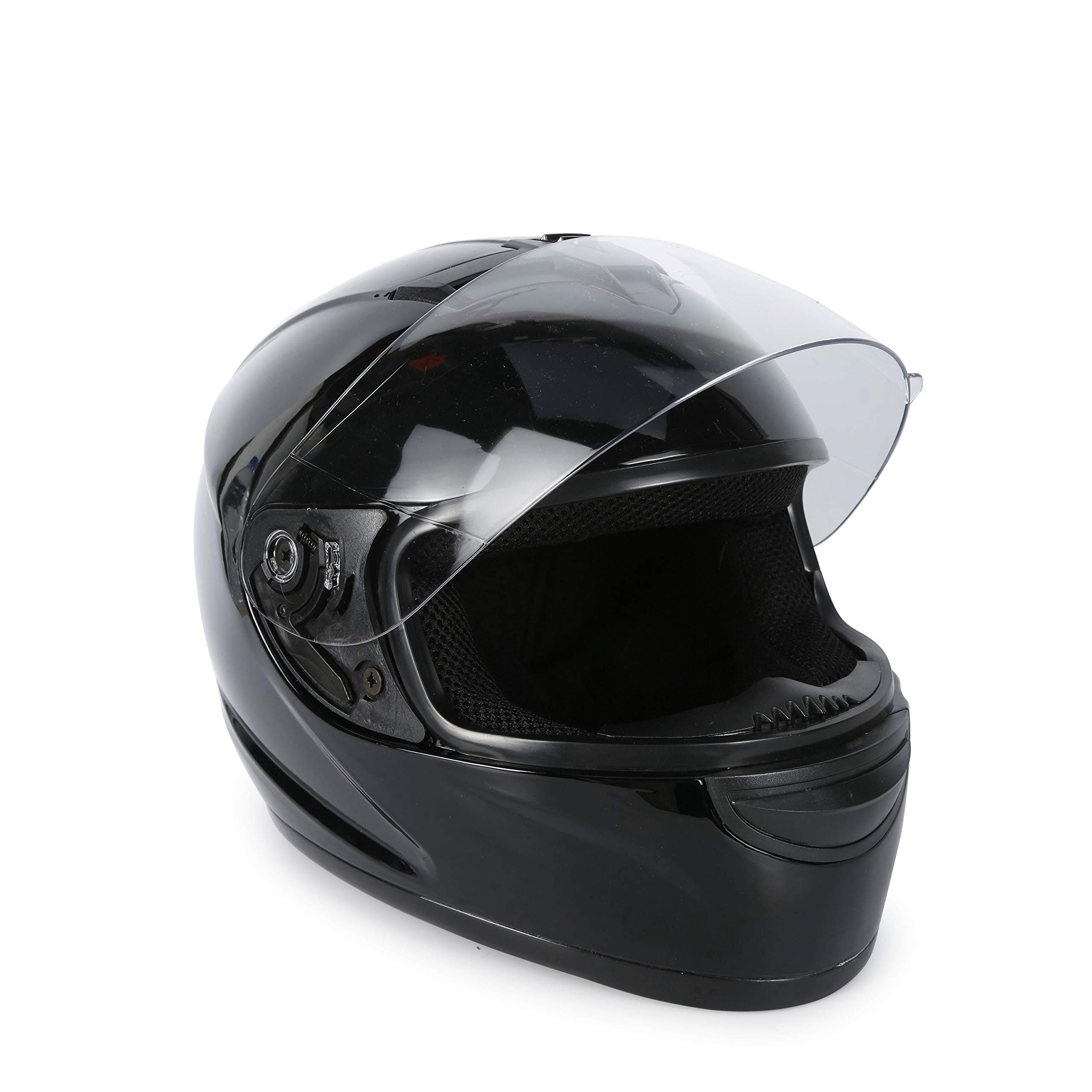 Full Face Motorcycle Helmet DOT Approved With Flip Up Visor Scratch-Resistant Anti-Fog Adjustable Vents Sun Visor Street Bike Helmets -Black(M)