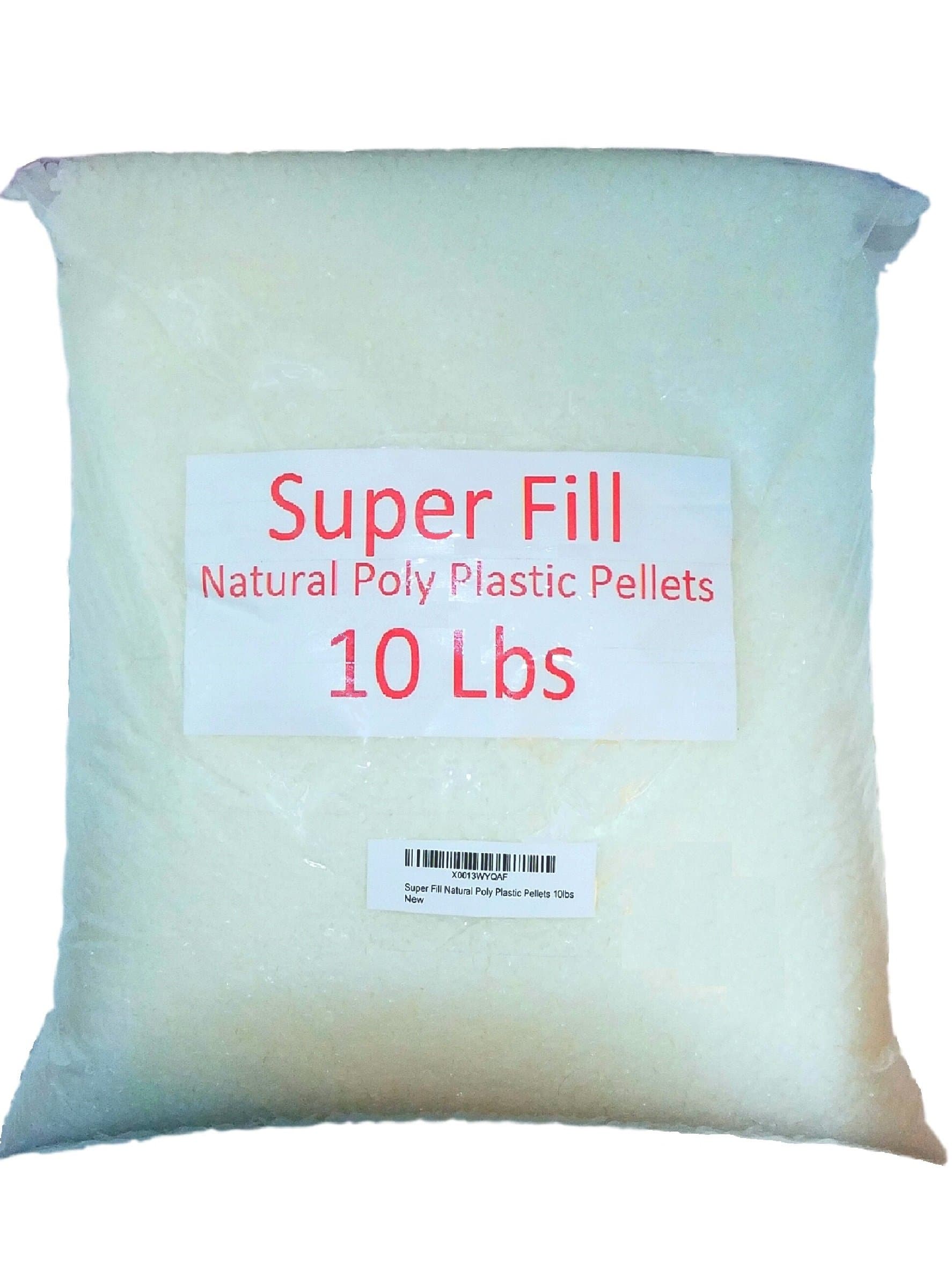 Super Fill Natural Poly Plastic Pellets 10lbs in a Durable Resealable Bag