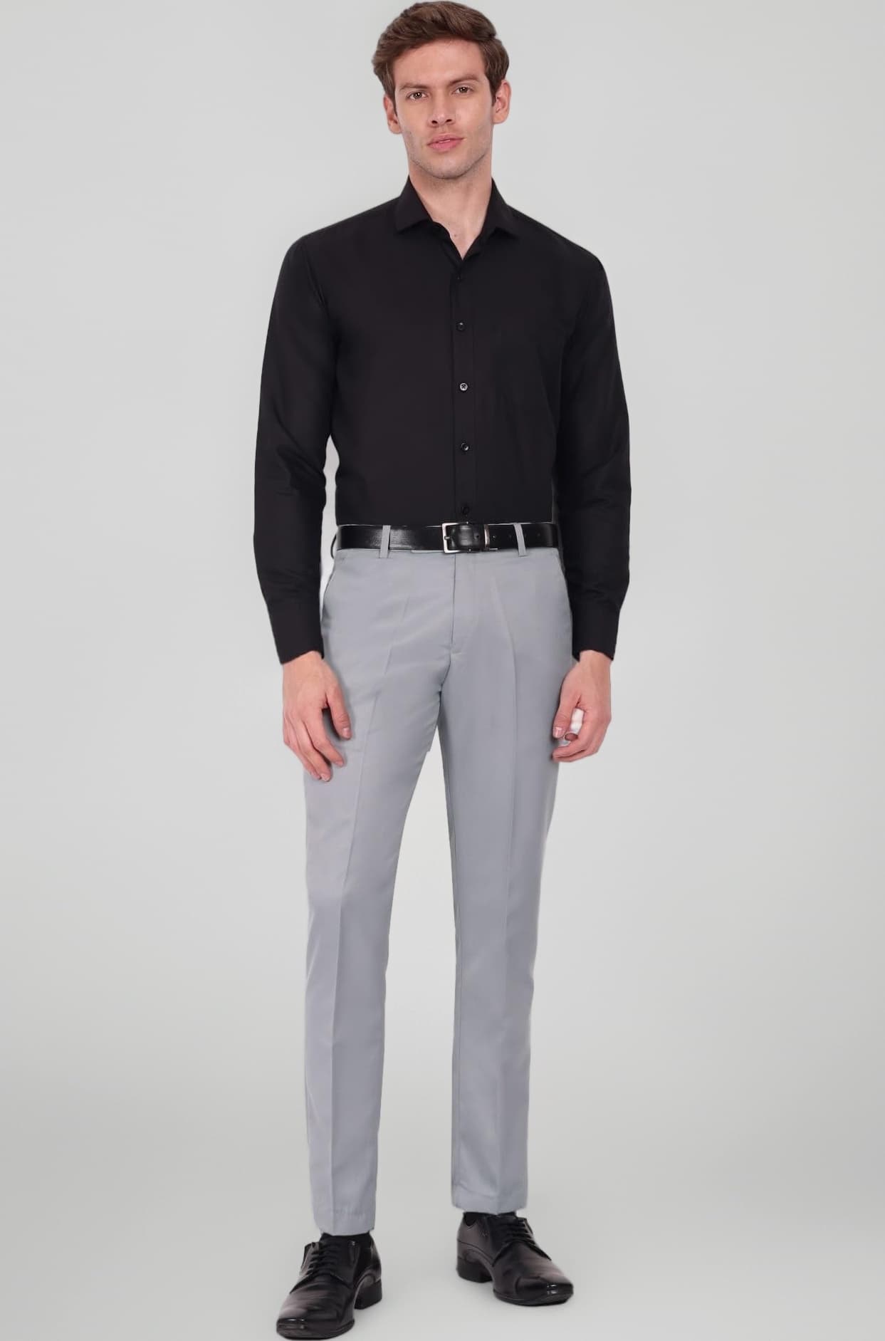 Formal Pant for Men. Regular Fit, Lightweight, Flat Front, Premium Cotton Polyester Blend Fabric. Office, Party and Casual Wear. Non Stretchable.