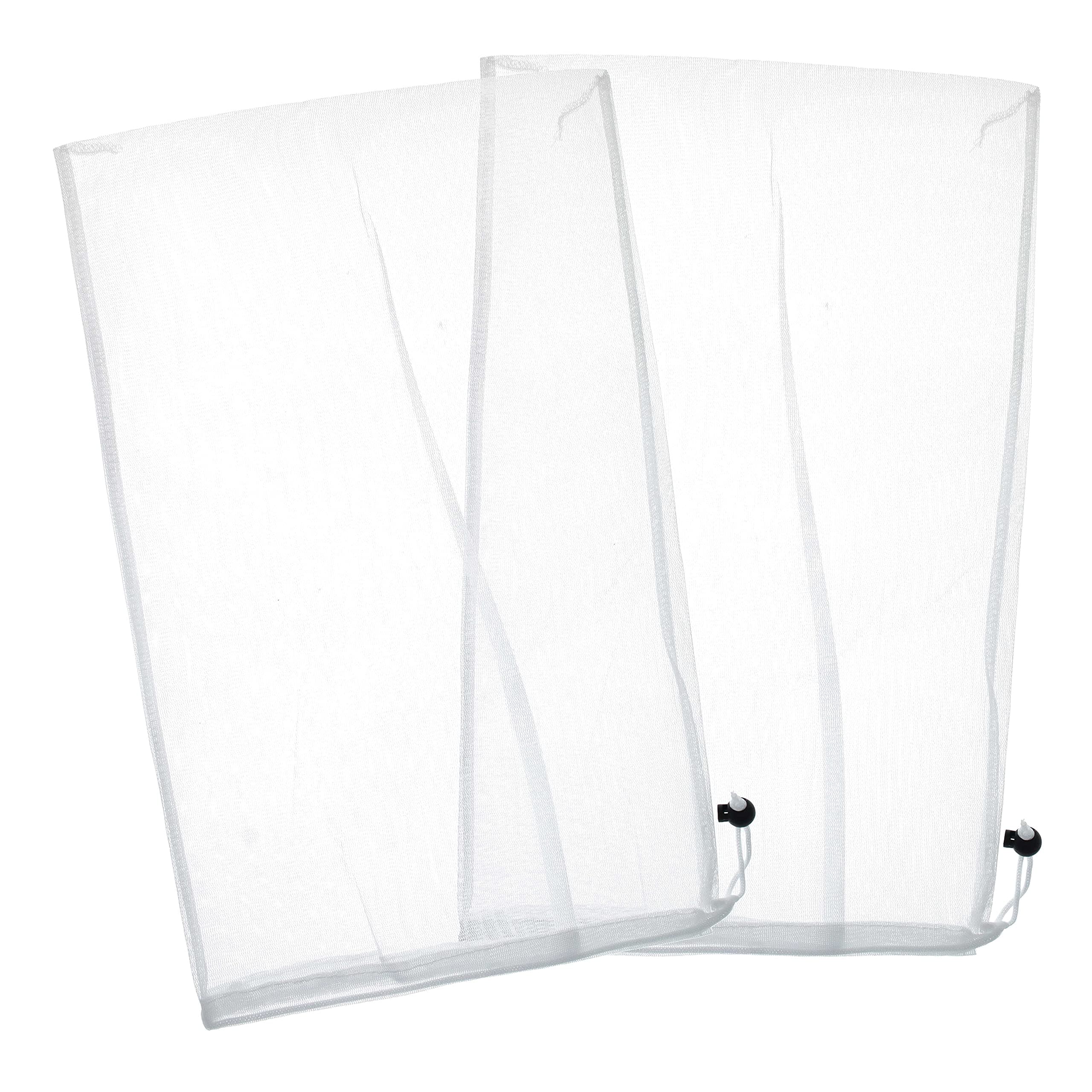 Fine Mesh Filter Bags for Leaf Vacuum Pool Cleaners, 2 Pack - 12" x 20" Replacement Net Bags, Pull-N-Lock Cord, Holds Leaves & Debris - Universal Fit, Leaf Terminator, Eater, Gulper