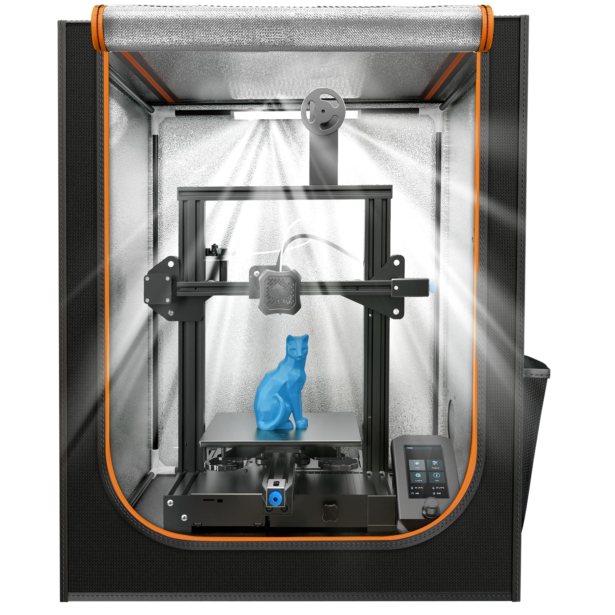 3D Printer Enclosure with LED Lighting, Fireproof Dustproof Tent Constant Temperature Protective Cover for Ender 5/Ender 5 Pro/5 Plus/CR-10/10S/10S PRO/10 Mini/CR-X/CR-20/20 Pro, 35.4×27.5×29.5"