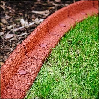 FlexiBorder - Lawn Edging - Flexible Garden Edging Border for Grass Lawns - Pathways - Raised Borders - Artificial Grass - Terracotta - 2 x 1m Lengths