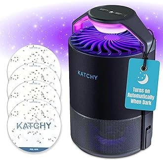 Katchy Midnight - Indoor Insect Trap with Automatic Setting - Fan Powered with UV Light - Fruit Fly Traps for Indoors - for Fruit Flies, Gnats, Mosquitoes, Moths