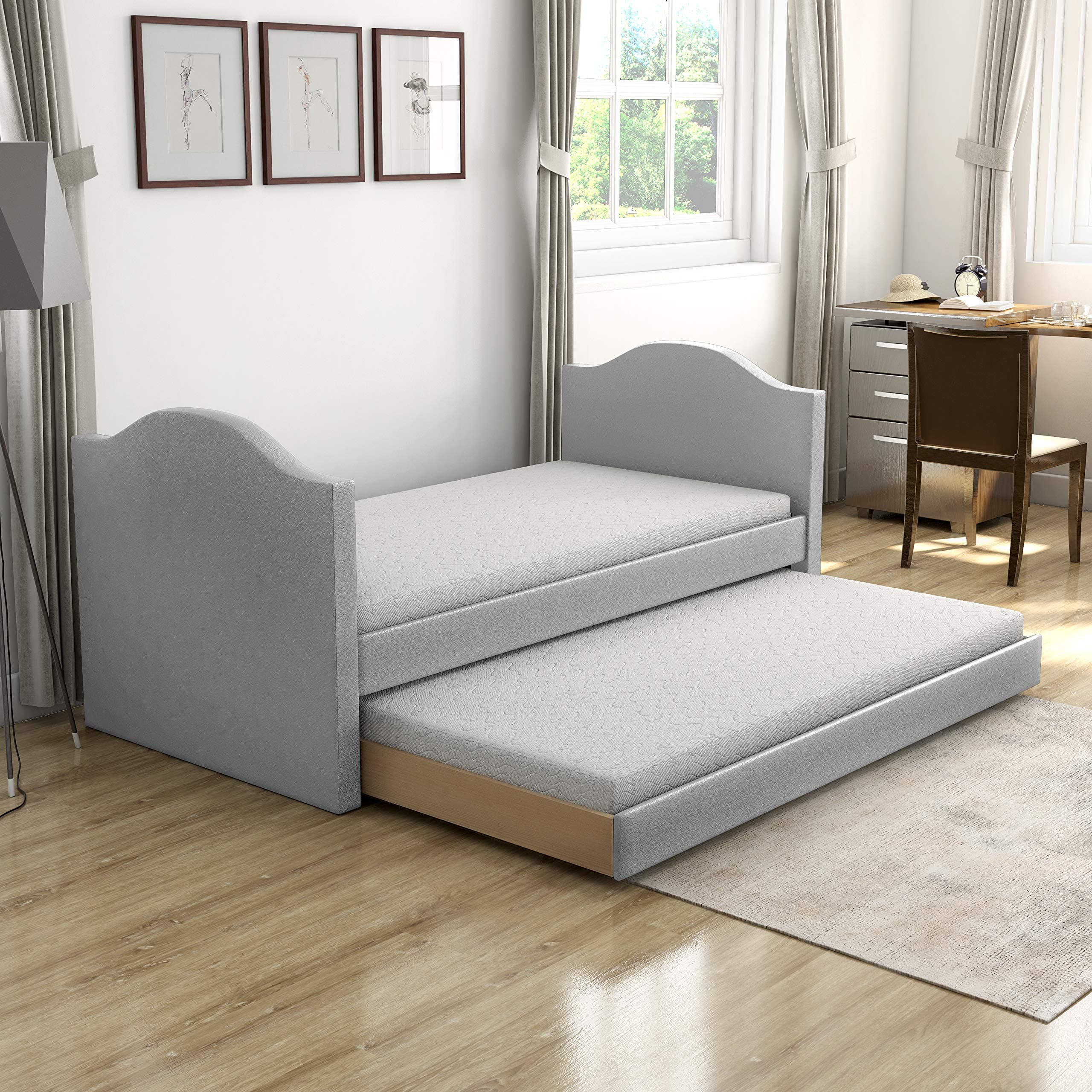 Boyd Sleep Daybed, Leatherette, Grey, Full