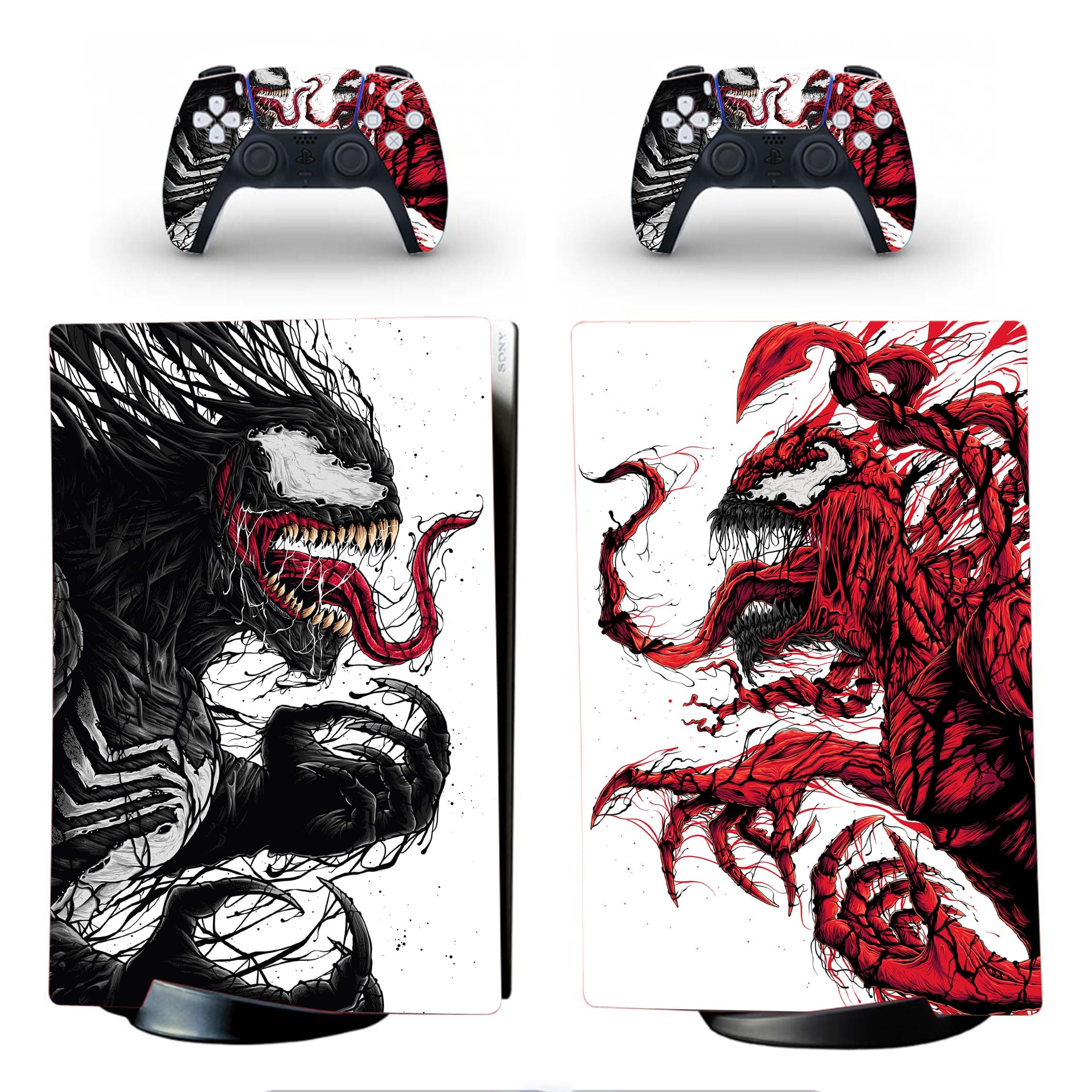 PS5 Digital Edition Console Controllers Cover Super Hero Skin Decals Sticker Compatible with PS5 Digital Console Aliens