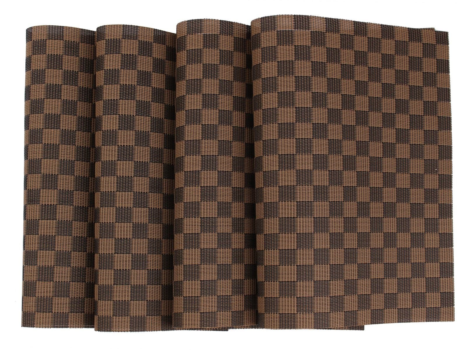 Spaco Cross Bamboo Style Table Placemats Table Decor Mats for Kitchen Dining Room,Set of 4 (Brown, Black S1)