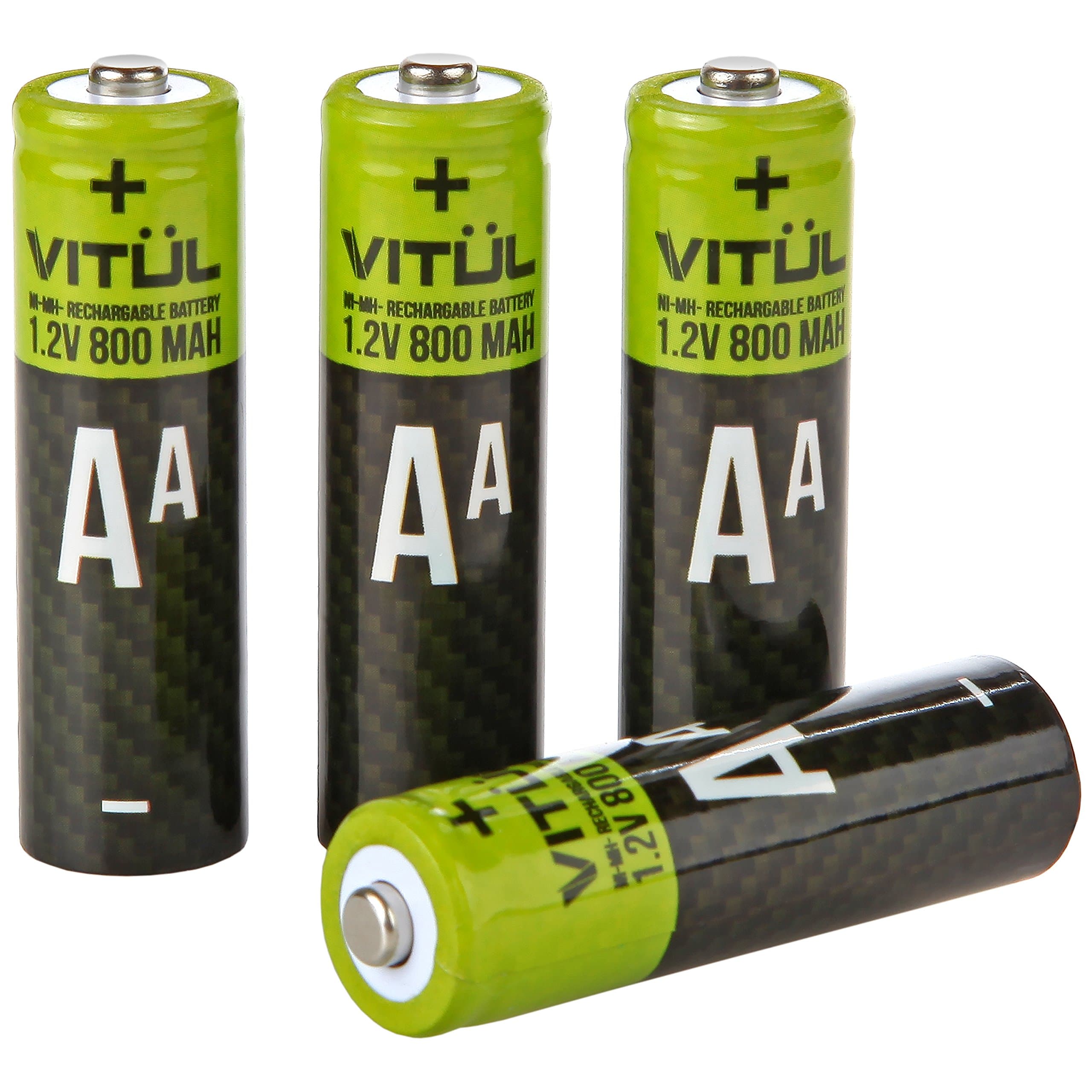 Vitul AA Rechargeable Batteries, Ni-MH, 4-Pack