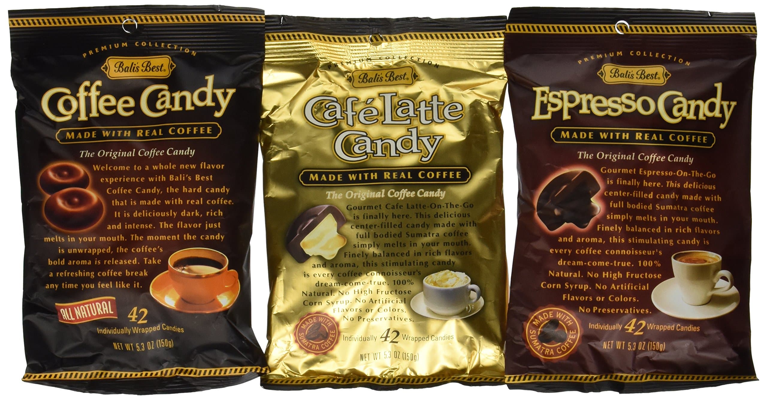 Coffee, Espresso and Latte Candy Three Pack, 5.3oz