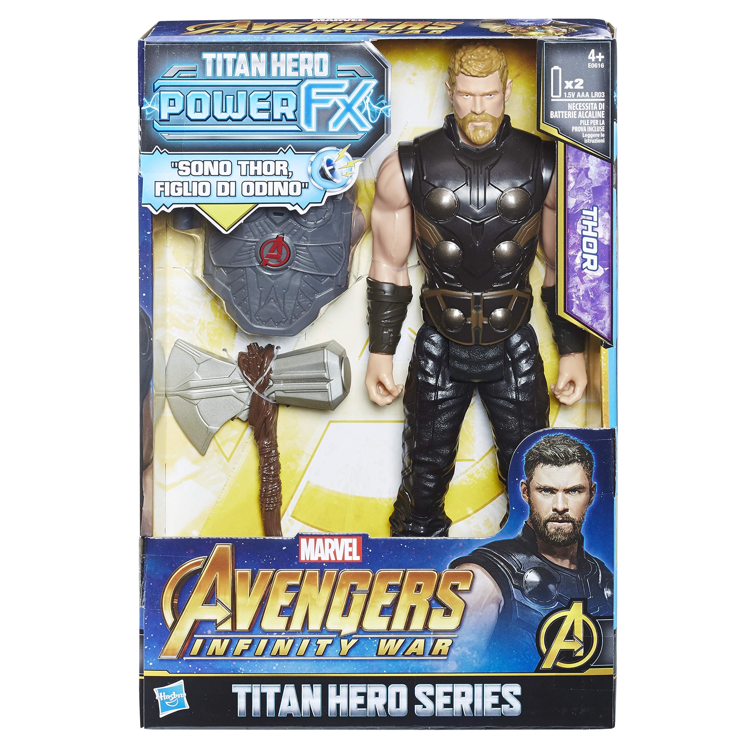 Hasbro Marvel Avengers e0616103 – INFINITY War Thor Titan Hero Power FX, Character 30 cm, Action Figure (Italian Version)