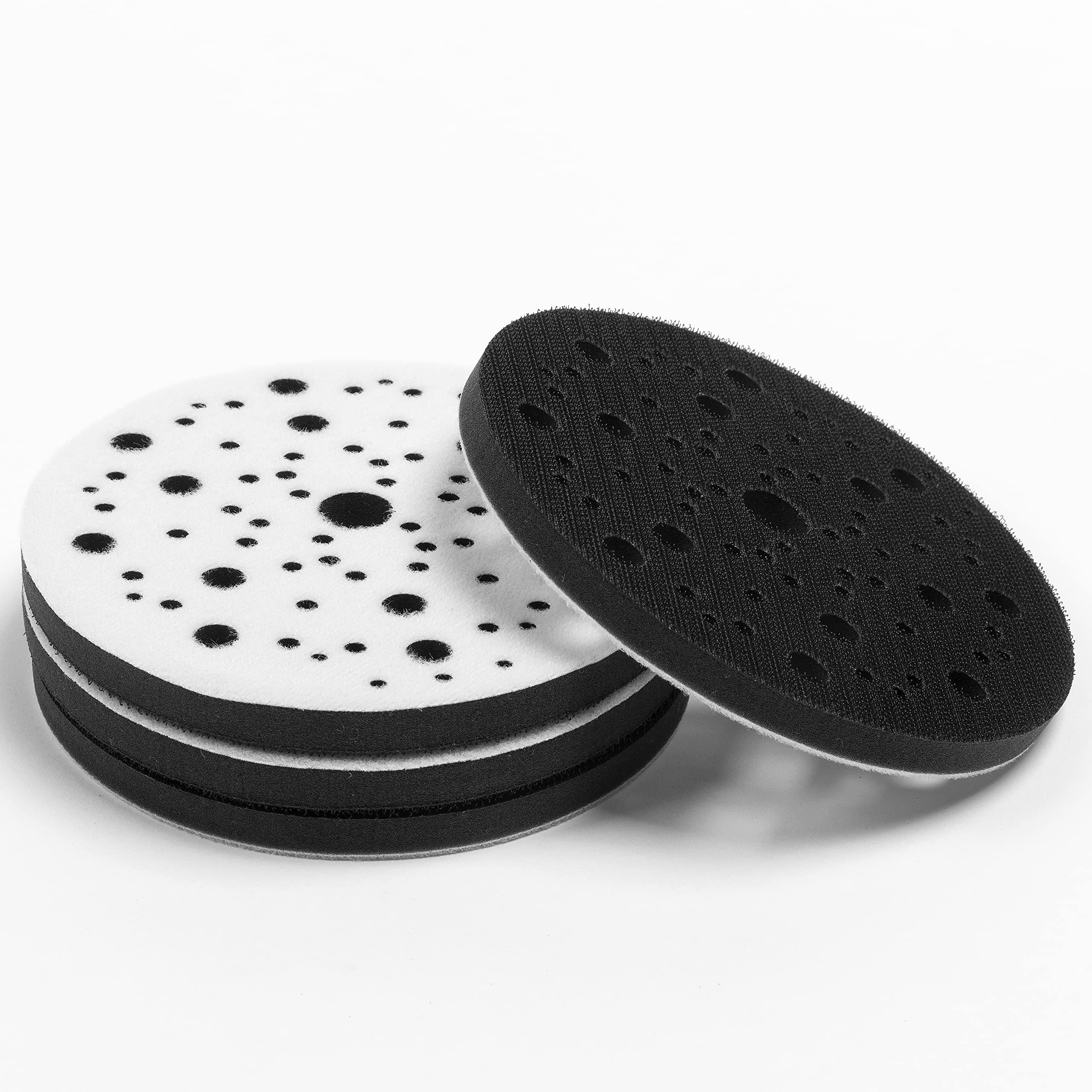 6-Inch 70 Holes Hook and Loop Soft Sponge Cushion Interface Buffer Pad, Pack of 4