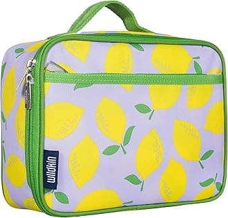 WildkinWildkin Kids Insulated Lunch Box Bag for Boys & Girls, Reusable Kids Lunch Box is Perfect for Elementary, Ideal Size for Packing Hot or Cold Snacks for School & Travel Bento Bags (Lilac Lemonade)