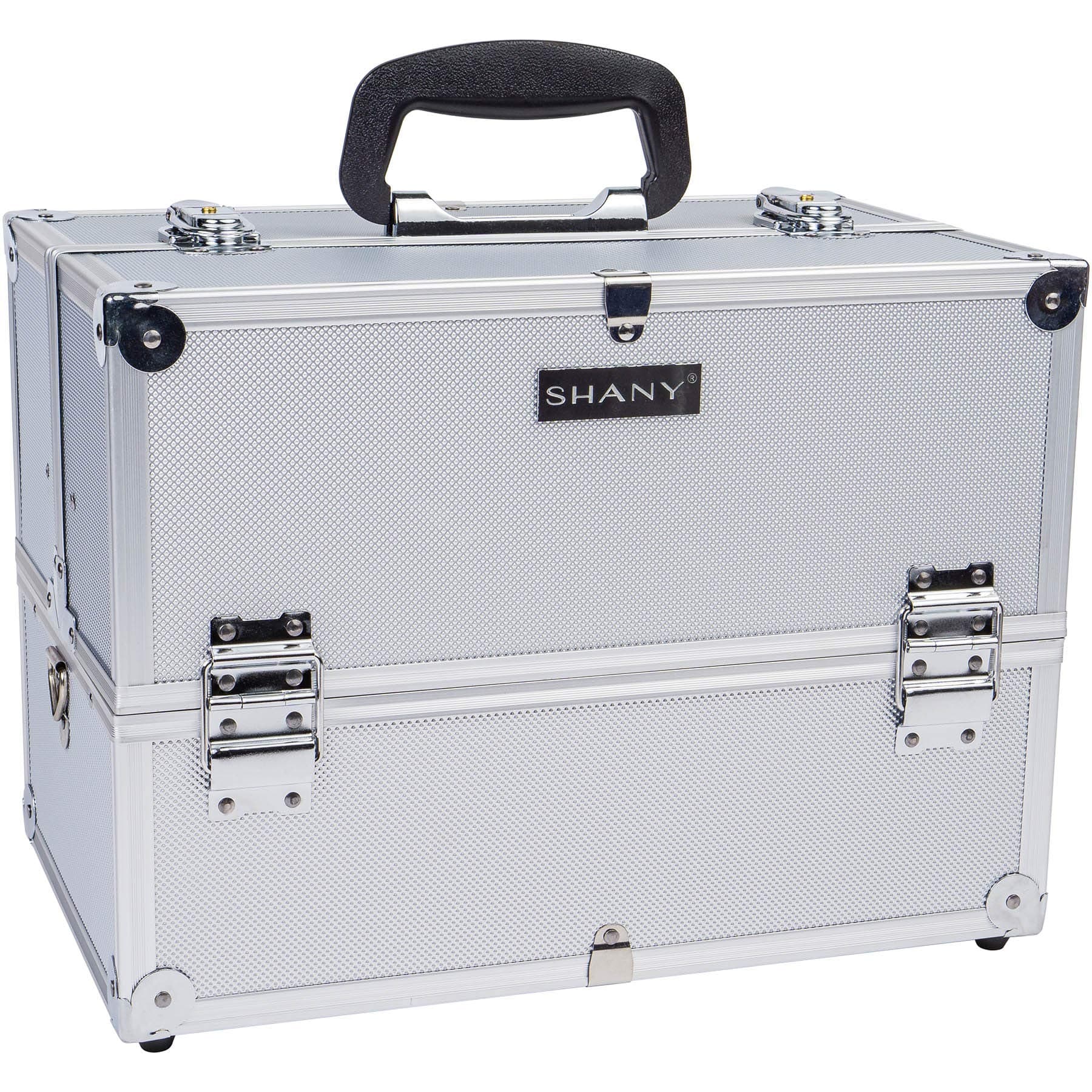 SHANY Cosmetics SHANY Essential Pro Makeup Train Case with Shoulder Strap and Locks - Silver