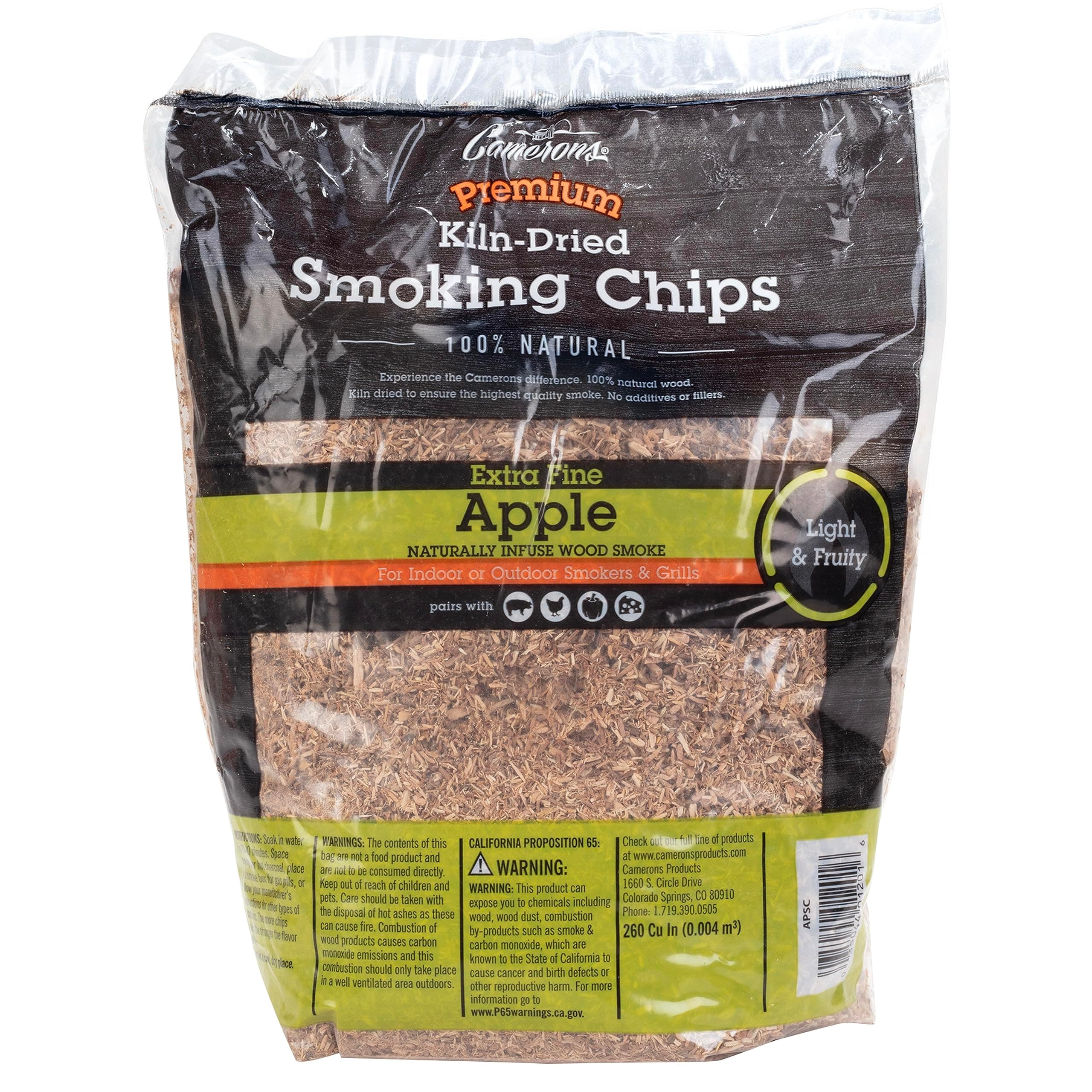 Camerons Smoking Chips (Apple)- 2 Pound Bag Barbecue Chips-