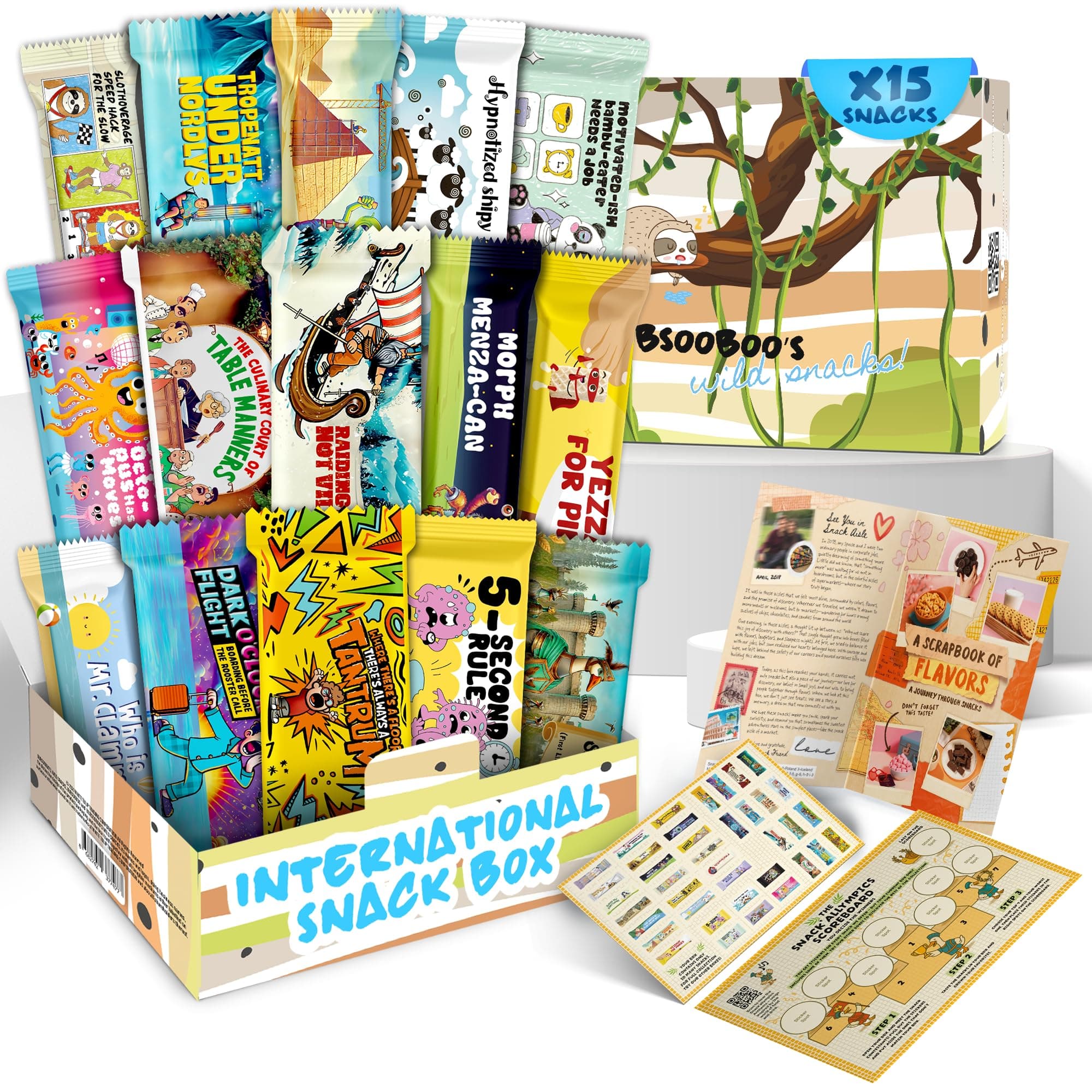 Midi Snack Box | Extraordinary Present for Special Moments | Multipack Hamper Gift of Sweet Candy | American Alike Old Fashioned Retro Turkish Treats | Mystical Forest Themed Box | 11 Full-Size Snacks