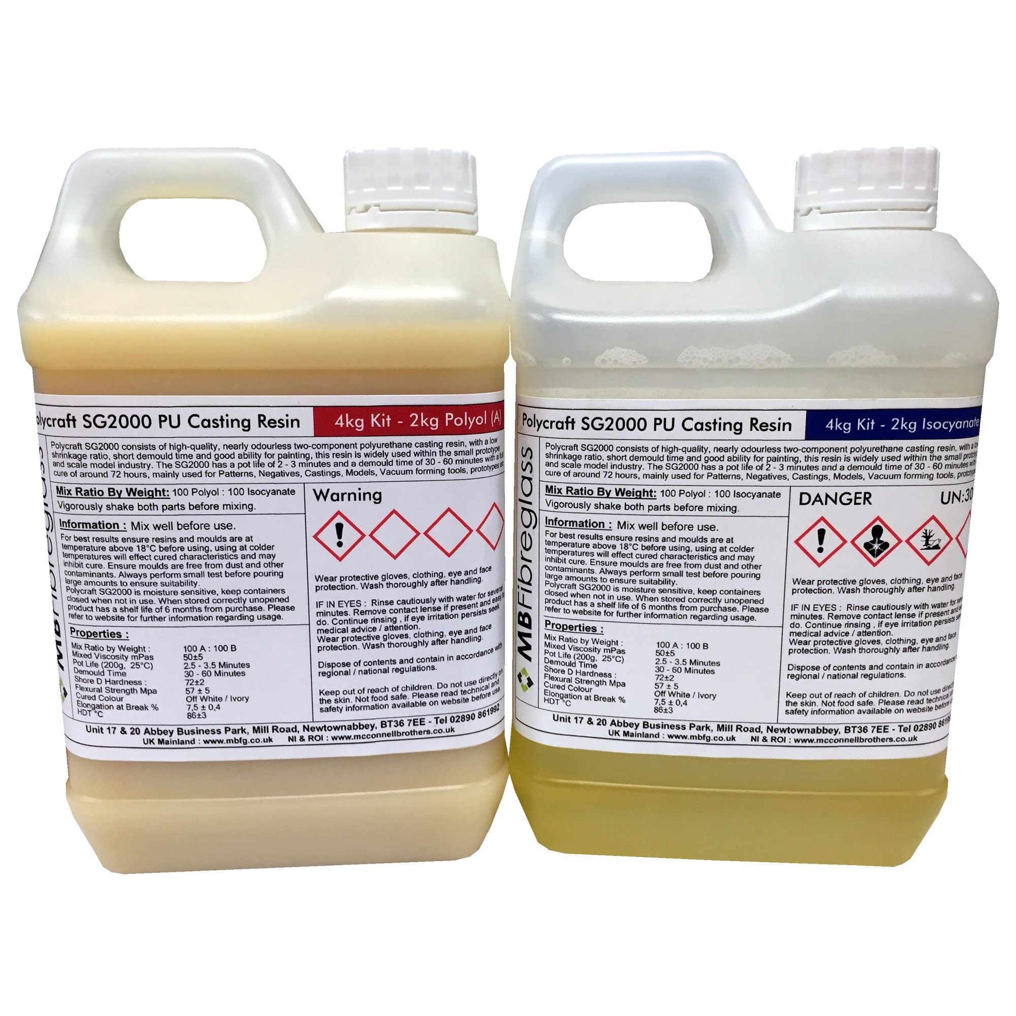 Polycraft SG2000 Paintable Fast Cast Polyurethane Liquid Plastic Casting Resin, Quick-Setting, Paintable for Crafting, Modeling, Prototyping, Easy-to-use Resin for Creative Projects - 4 kg Kit