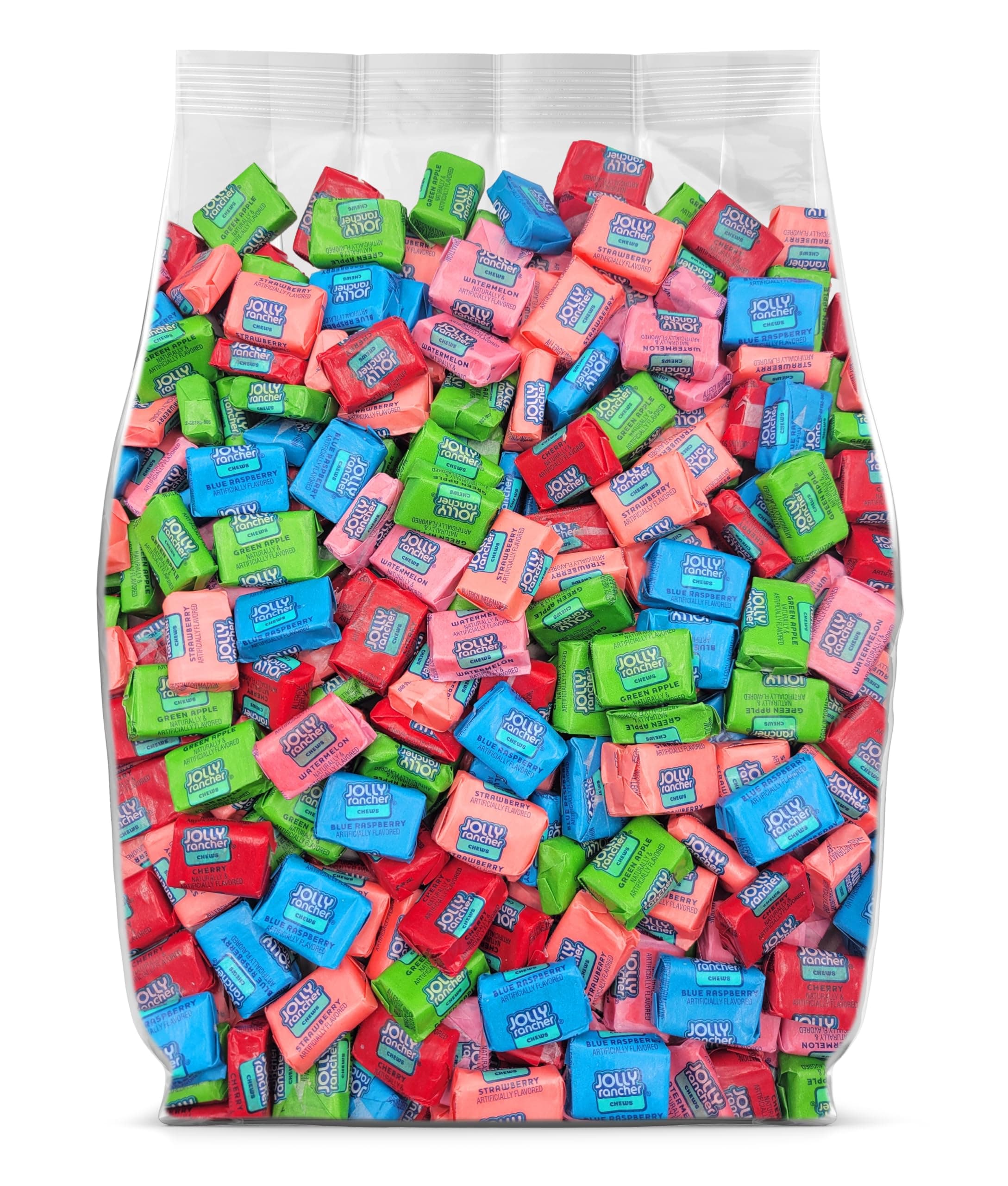 JollyRancher Chews Bulk Candy - 95 Individually Wrapped Assorted Fruit Flavored Jolly Ranchers Chews - Bulk Chewy Candy Pack - 95 Chewy Fruit Chews