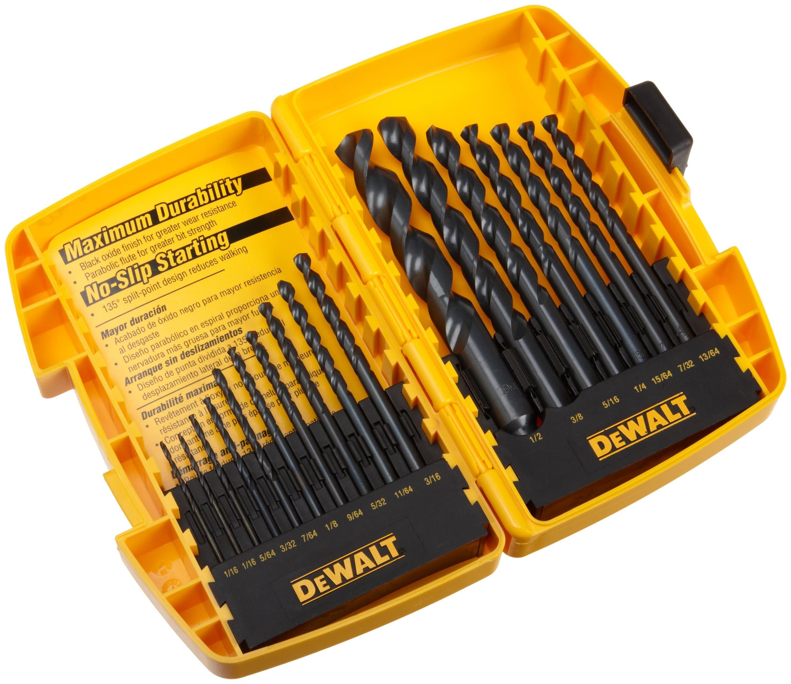 DW1167 17-Piece Black-Oxide Split-Point Twist Drill Bit Assortment