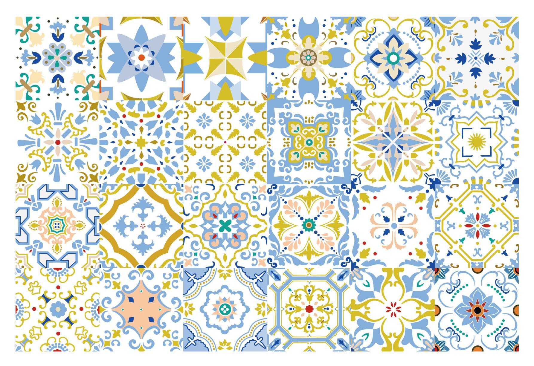 G GSS Designs 24 PC Pack Decorative Tile Stickers by - 4x4 Inch (10x10cm) Removable Wall Sticker Decals Home Decor Furniture Decor Backsplash Decor Peel & Stick Adhesive Tiles (TS24-007)