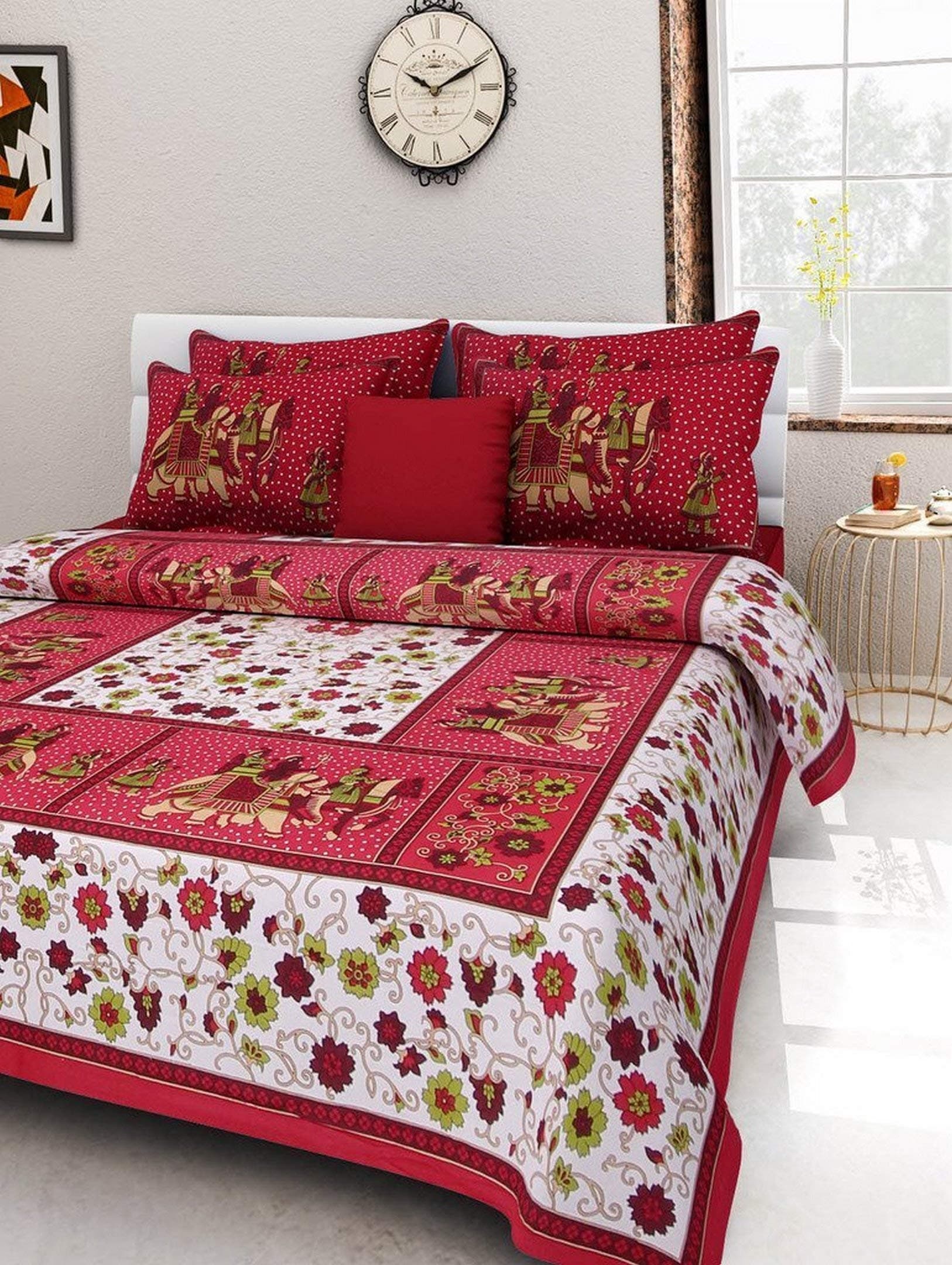 Cotton 144 TC Bedsheet (Multicolour_Standard)