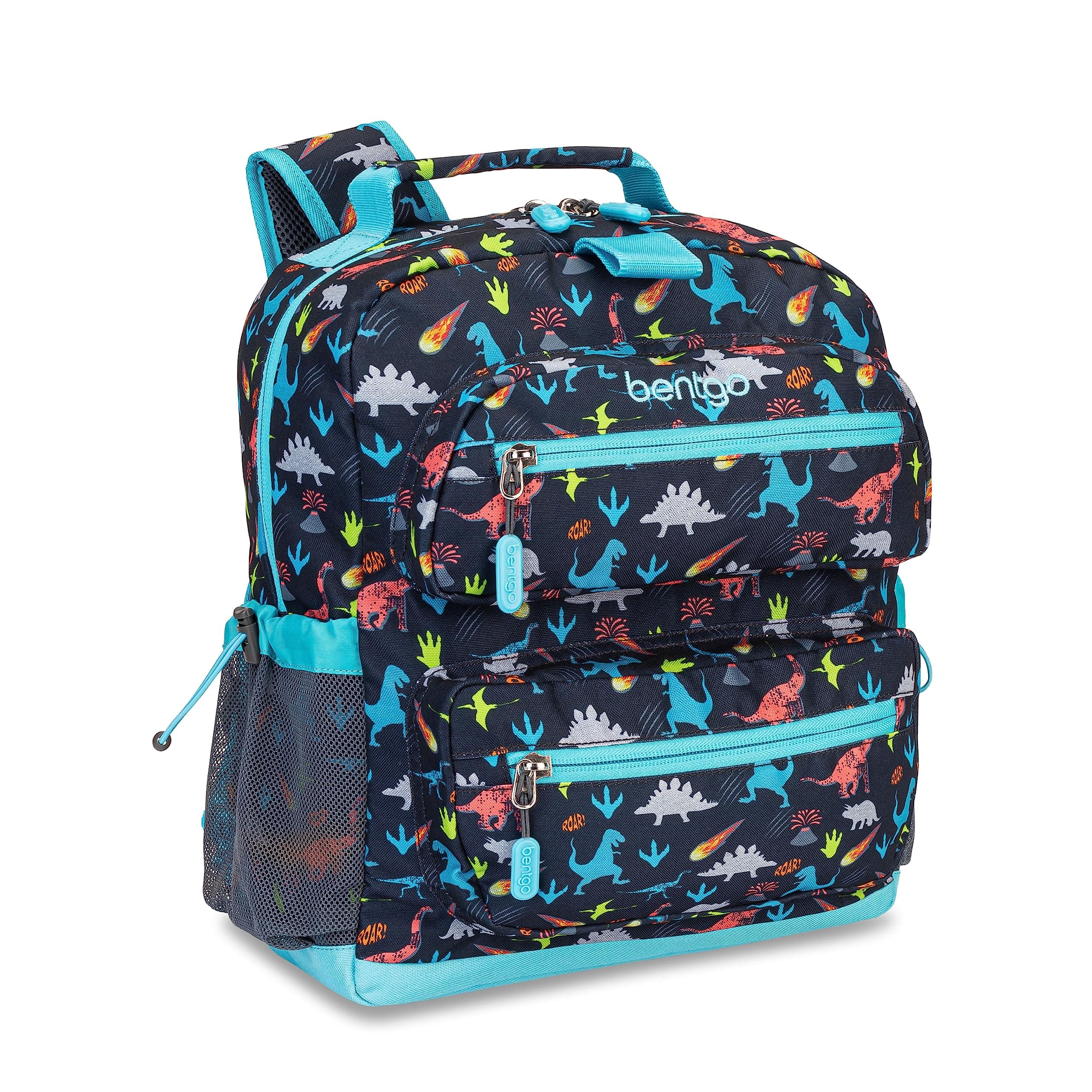 Kids Backpack - Lightweight 14” Backpack in Fun Prints for School, Travel, & Daycare, Ideal for Ages 4+, Roomy Interior, Durable & Water-Resistant Fabric, & Loop for Lunch Bag (Dinosaur)