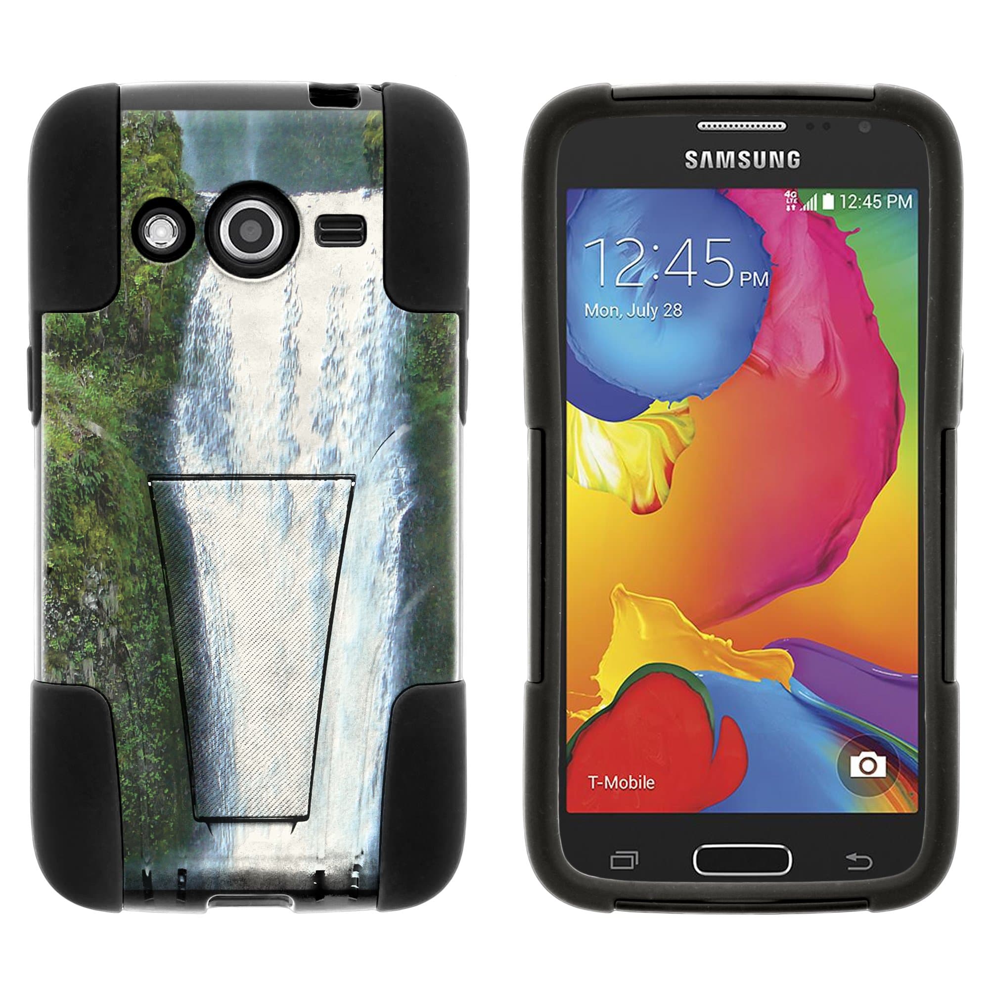 Samsung Galaxy Avant Case, Dual Layer Shell STRIKE Impact Kickstand Case with Unique Graphic Images for Samsung Galaxy Avant SM-G386T (T Mobile, MetroPCS) from MINITURTLE | Includes Clear Screen Protector and Stylus Pen - Beautiful Waterfall