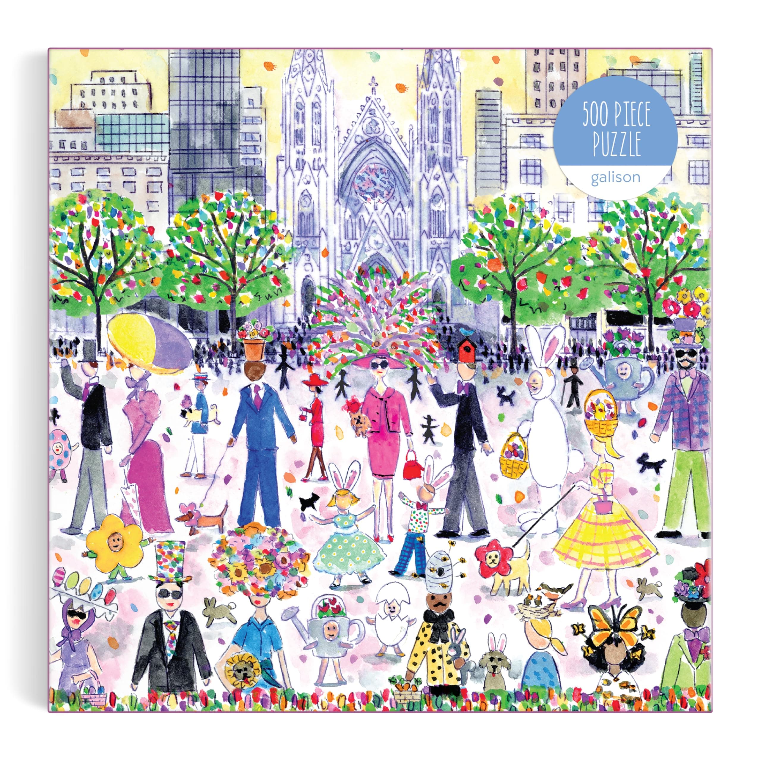 Galison Easter Parade – 500 Piece Michael Storrings Puzzle Featuring The Joy and Energy of A Springtime Easter Parade