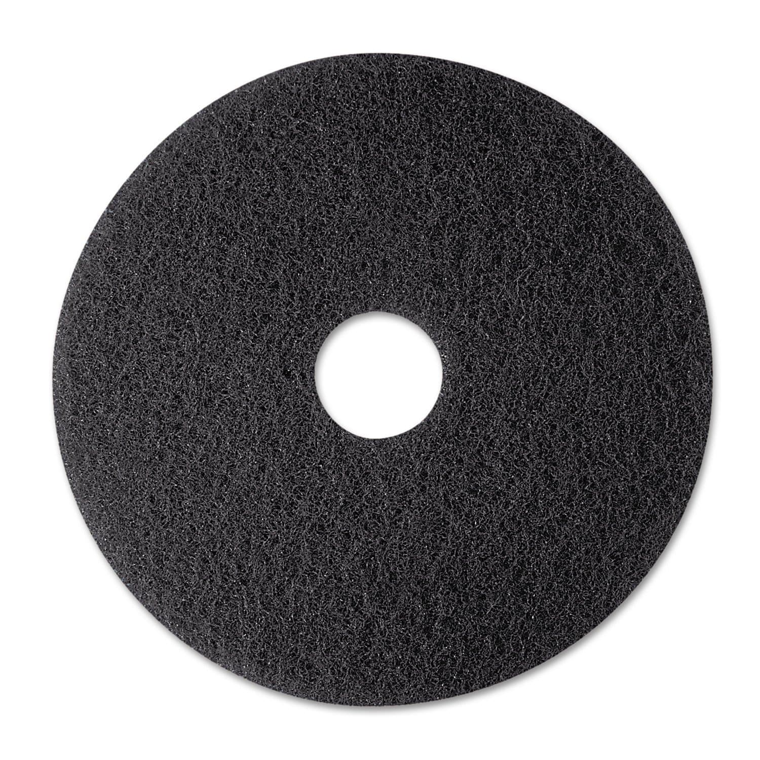 3M Premium Floor Pad 7200, Black, 305 mm | pack of 5 | for wet stripping and for heavy-duty cleaning, also on concrete and industrial floors