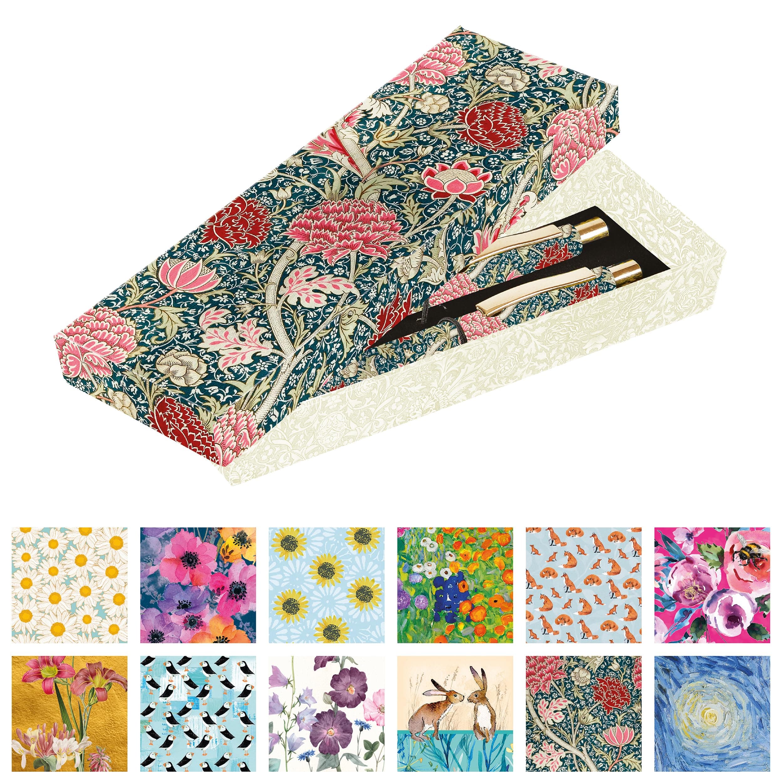 TGSC - Ballpoint Pen Gift Set | William Morris - Cray | 2-pack Writing Pens For Women | Gift Pen Box | Effortless Writing, Ballpoint Pens - Ladies Pens Gift Boxed | Pretty Pens | Pen Sets For Ladies