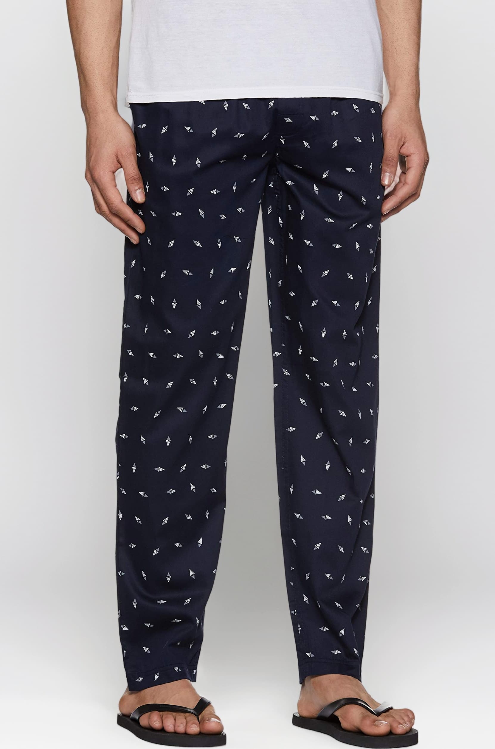 Van Heusen Men Athleisure Pajama Sets, 100% Combed Cotton, Drawstring Waist, Ultra Soft, Allover Print