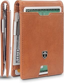 TRAVANDOMens Slim Wallet with Money Clip AUSTIN RFID Blocking Bifold Credit Card Holder for Men with Gift Box