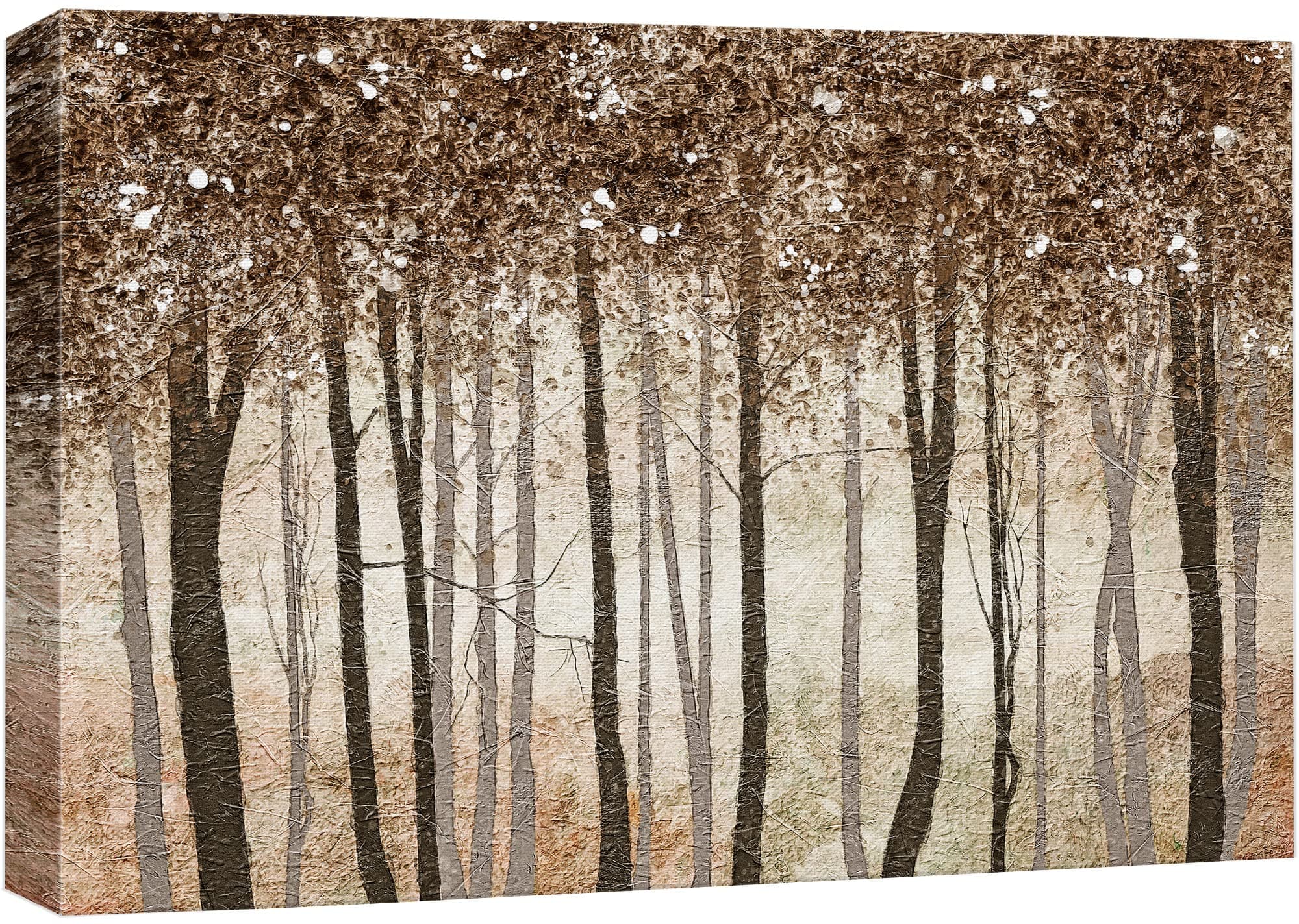 wall26 Canvas Print Wall Art Rustic Brown Autumn Fall Forest Tree Landscape Nature Wilderness Illustrations Modern Art Farmhouse/Country for Living Room, Bedroom, Office - 16"x24"