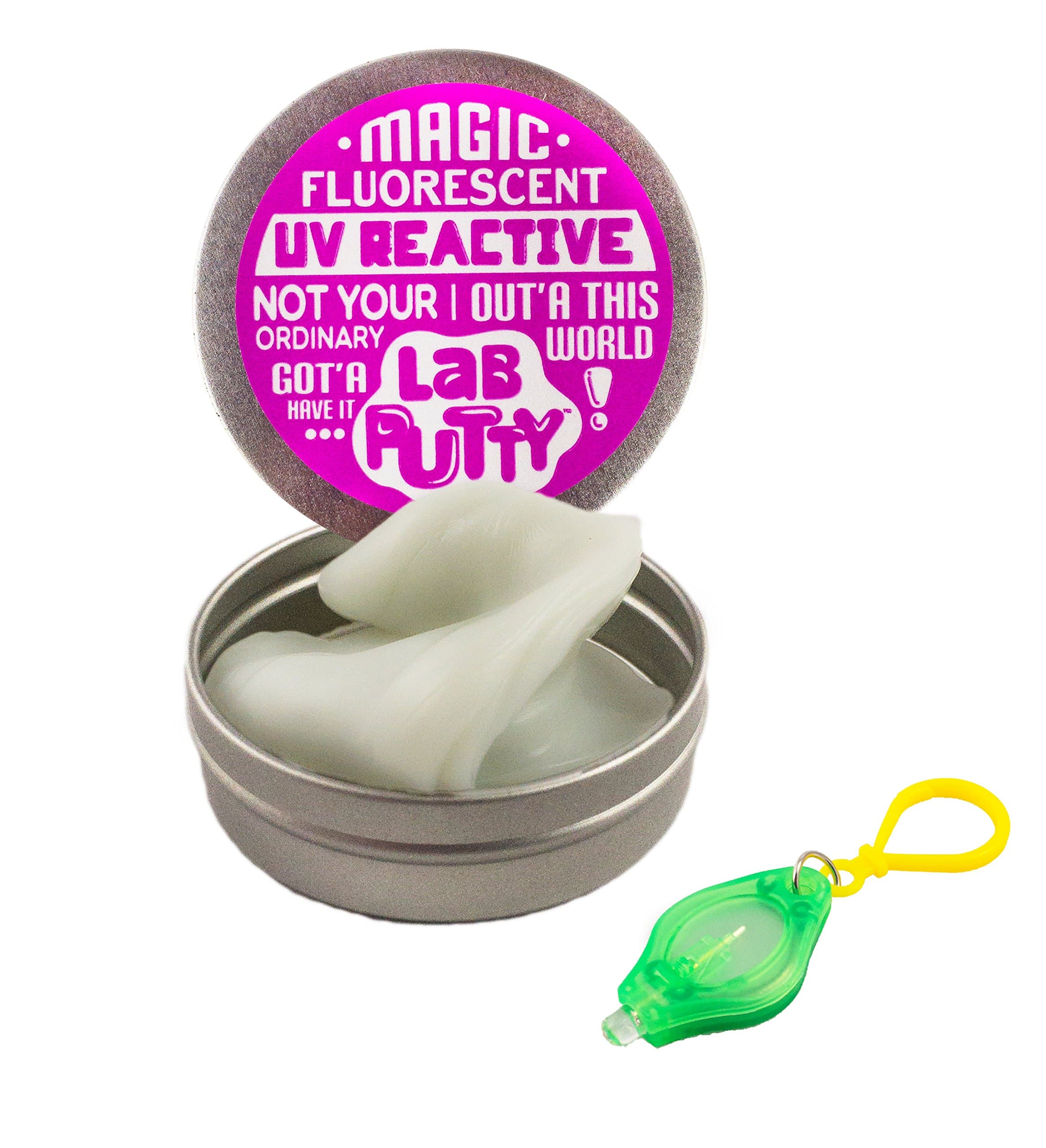 JA-RU Lab Putty LED Scribbler Sensory Putty for Kids w/Mini UV Light Flashlight (1 Unit) Invisible Ink Magic Color Changing Putty. Stress Relief Toy. Mini Slime Party Favors. 9574-1A