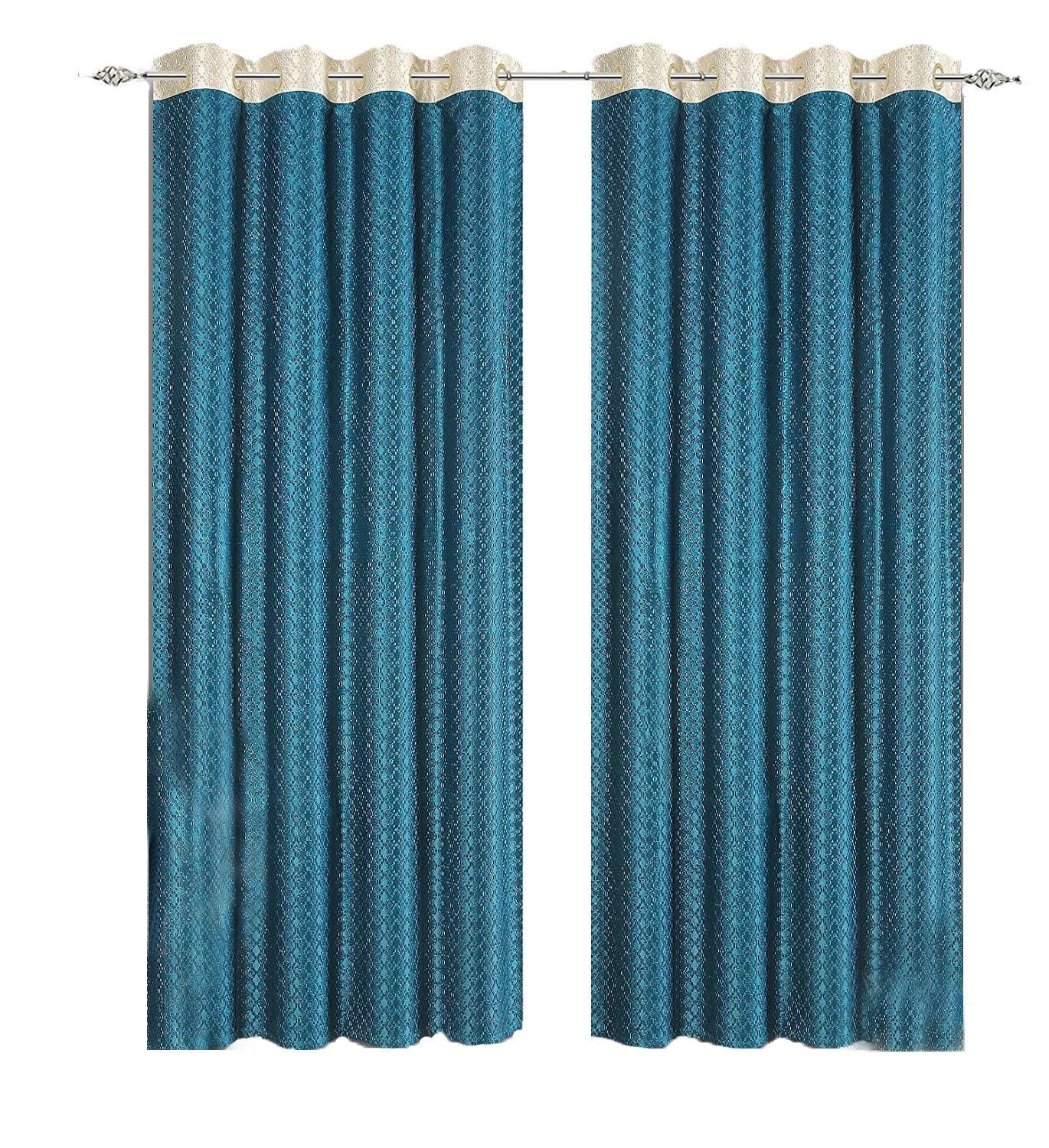 La elite Polyester Eyelet Curtains for Window 5 Feet Set of 2 Pcs Turquoise Curtains / Aqua Curtains