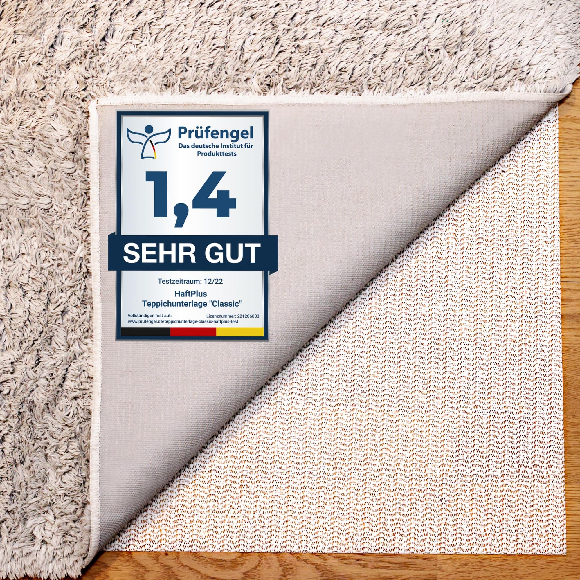 HaftPlus Carpet Underlay, Non-Slip Mat / Adheres Without Glueing / Can Be Cut to Size / Size: 200 x 100 cm