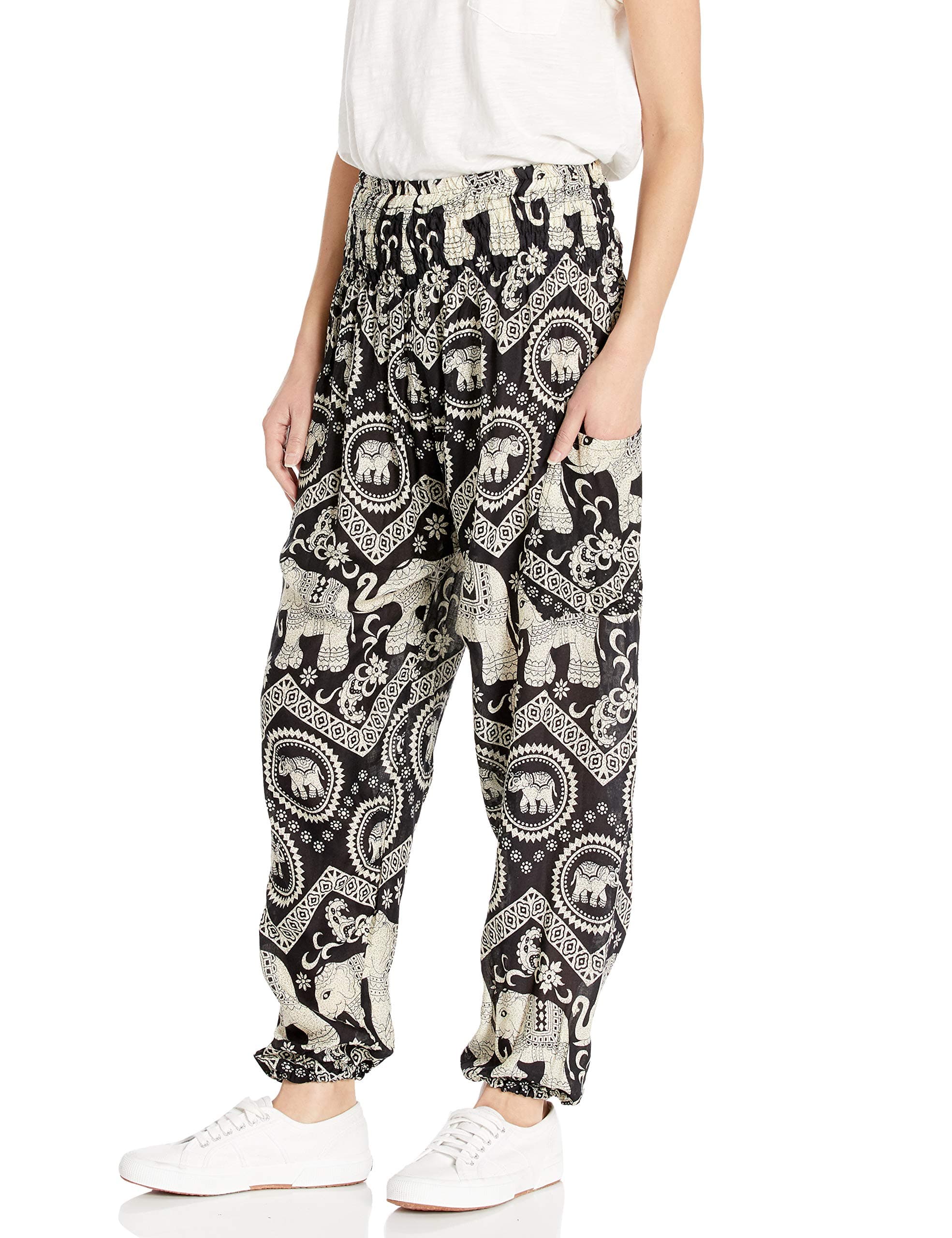 The Elephant Pants Black Diamond Harem Pants M
