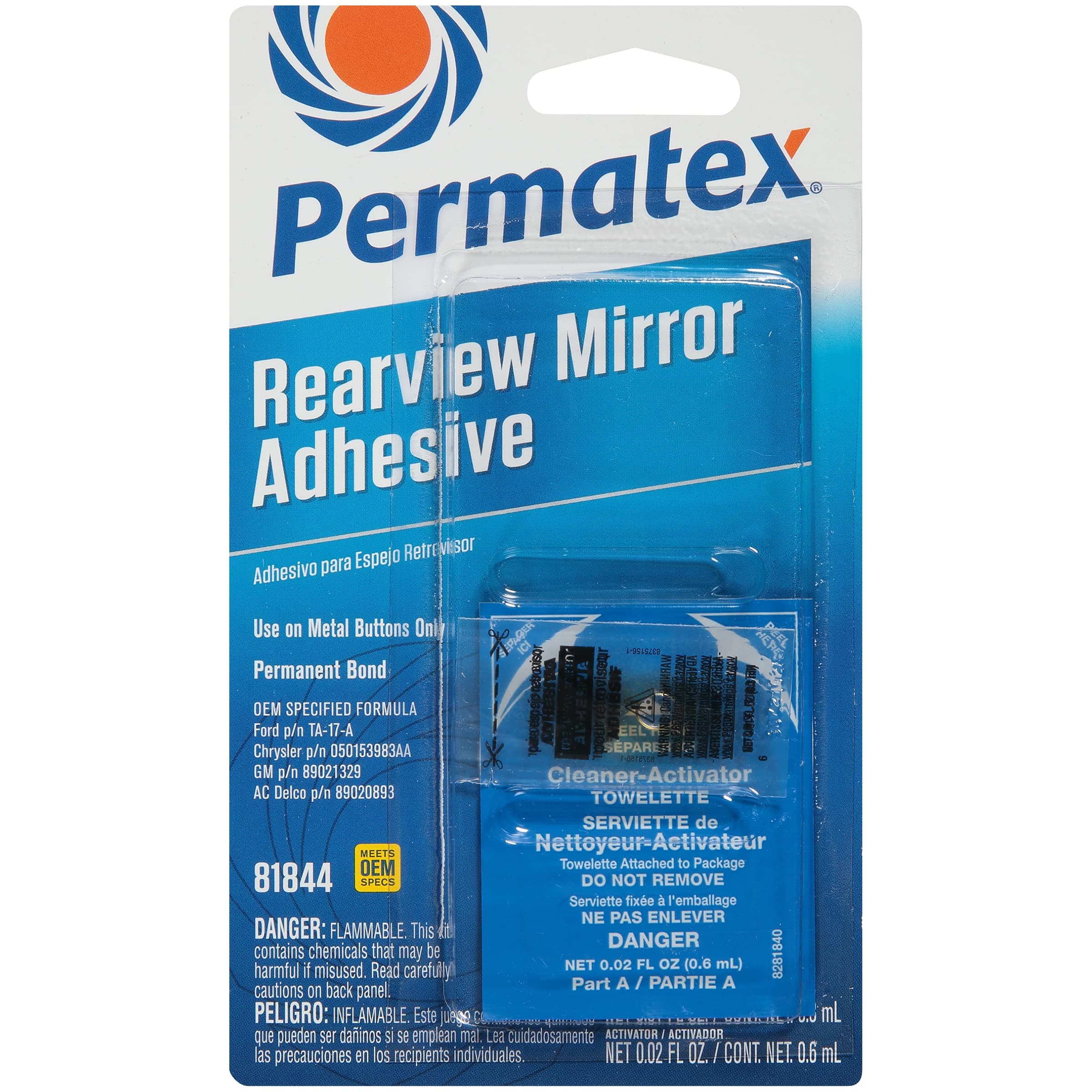 Permatex PermaTex Rearview Mirror Adhesive Main Agent 0.3ml/Curing Promoter Agent 0.6ml [PTX81844]