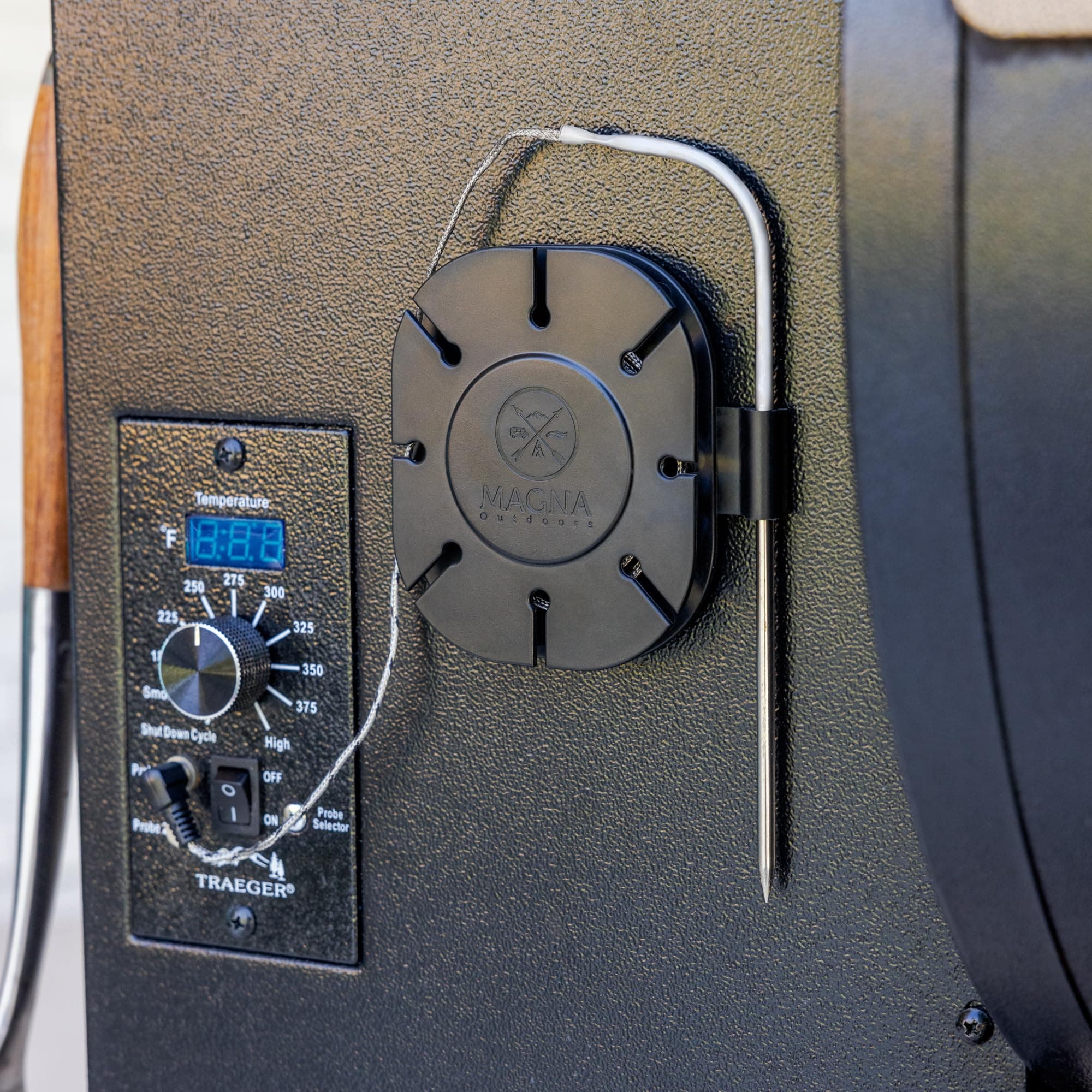 Temperature Probe Magnetic Spool Organizer Compatible With Traegers – Magnetic Spool for Traeger OEM Temperature Probes – Keeps Probe Cable Neat & Accessible – Stronger Magnets Version 2.0