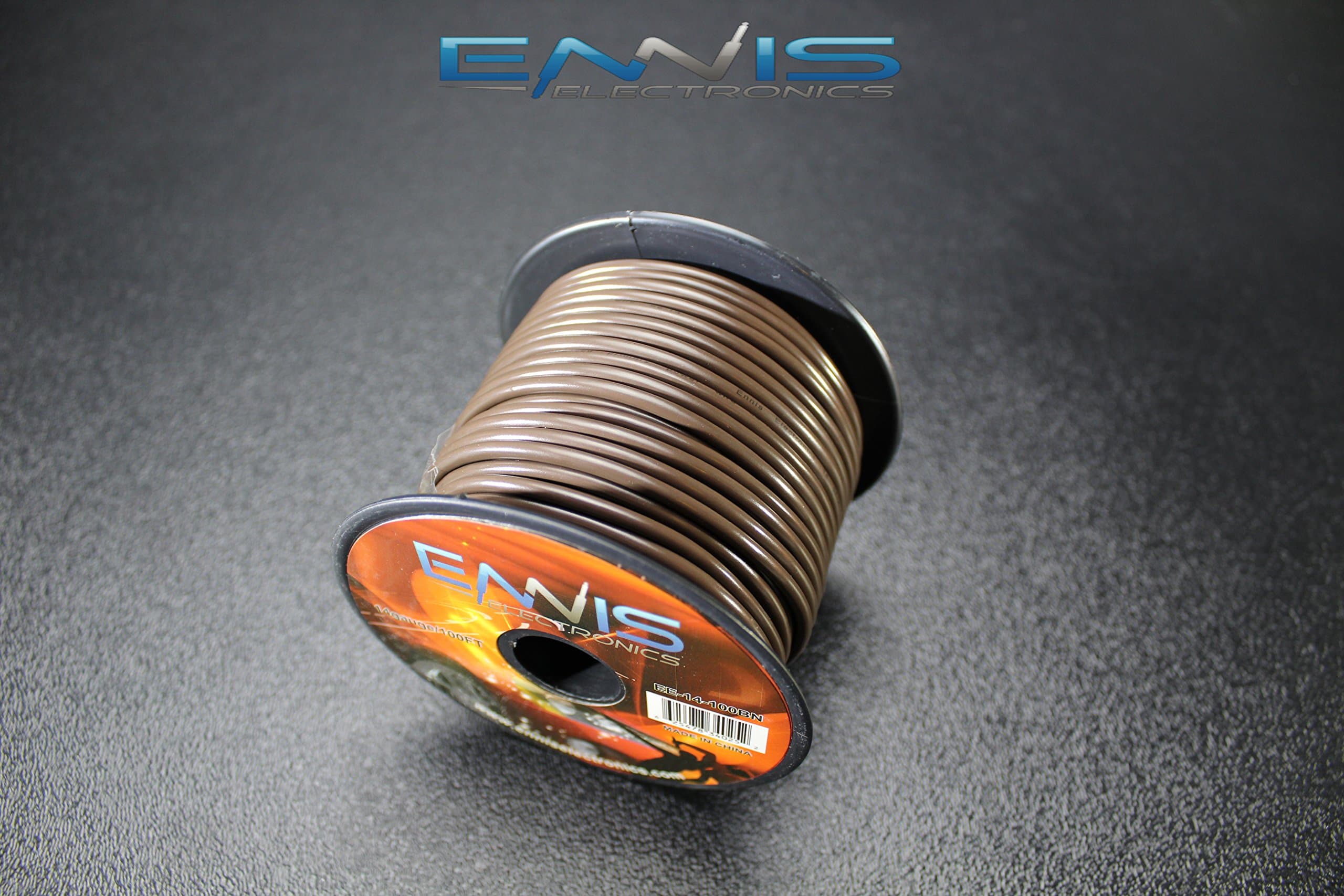14 GAUGE WIRE BROWN BY ENNIS ELECTRONICS 100 FT SPOOL PRIMARY AUTOMOTIVE AWG COPPER CLAD