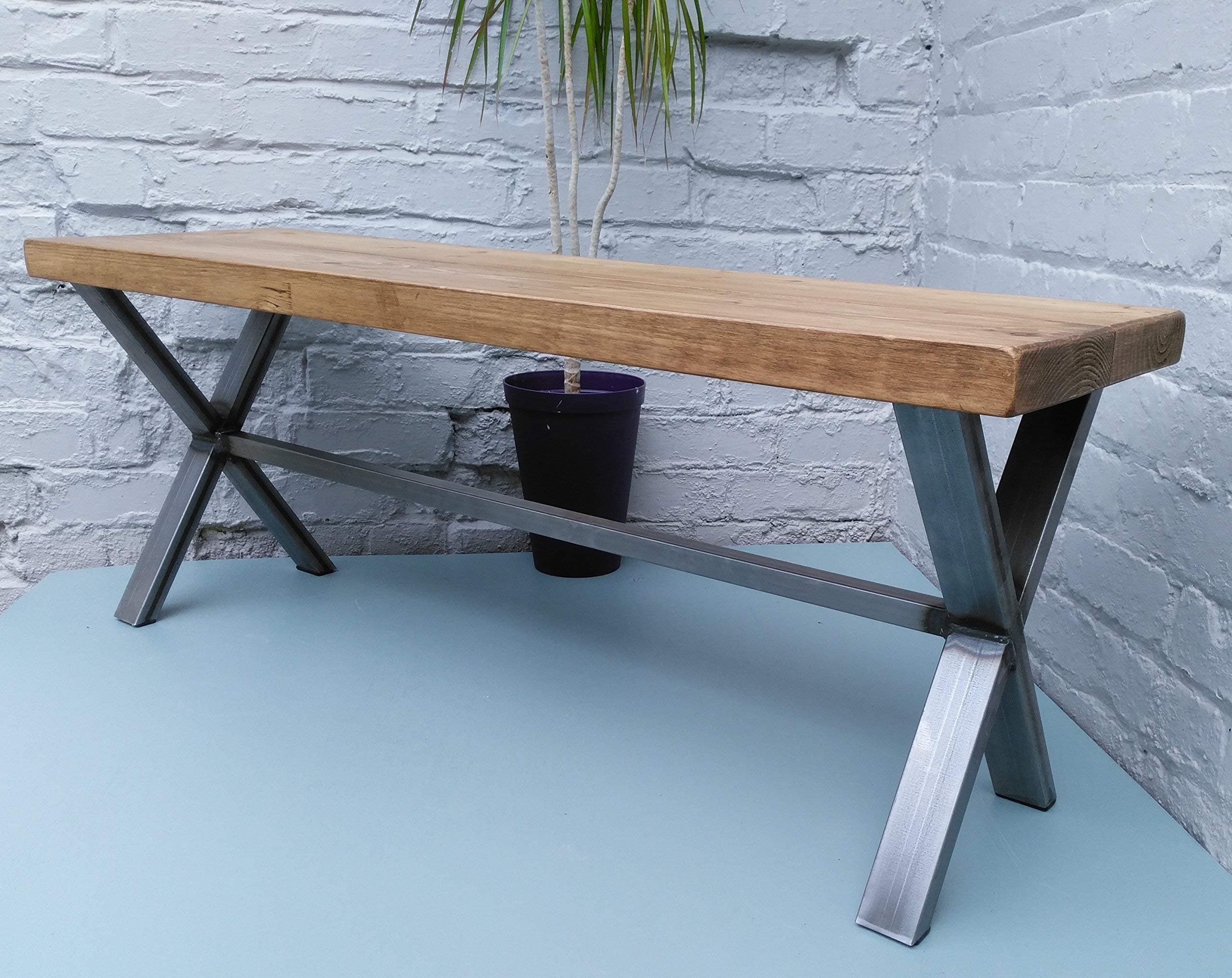 Kitchen Bench with metal X frame base hallway bench seat 100 cm