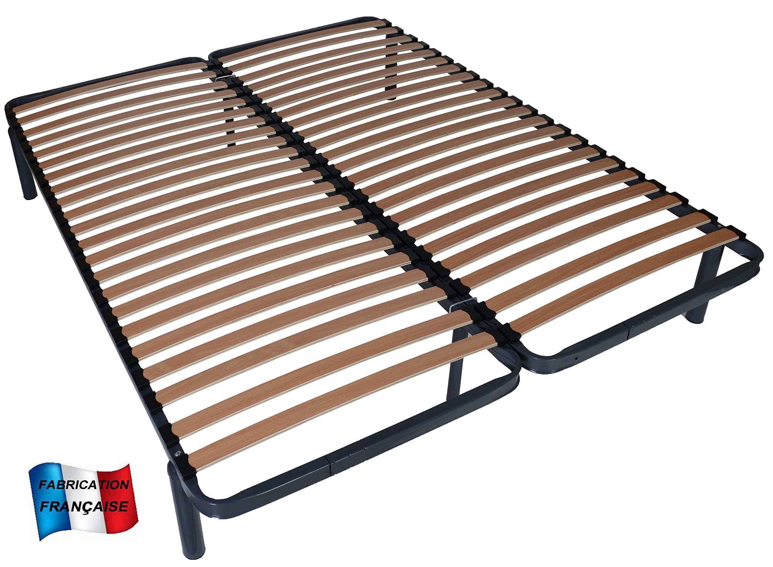 Slatted Bed Frame 2 x 80 x 200 cm (160 x 200 cm) + Legs