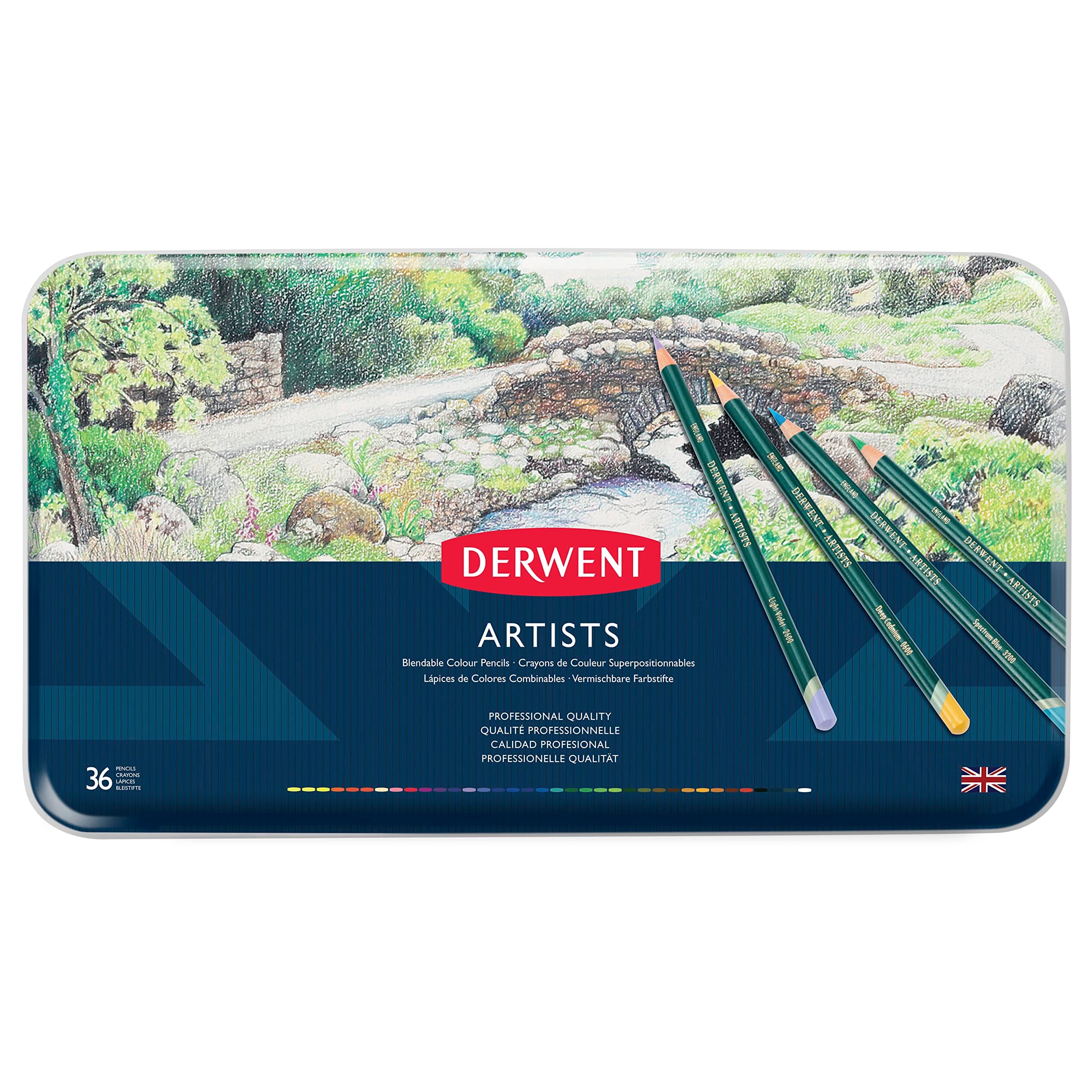 Derwent 36 Col Dwt Artist Pencil Tin
