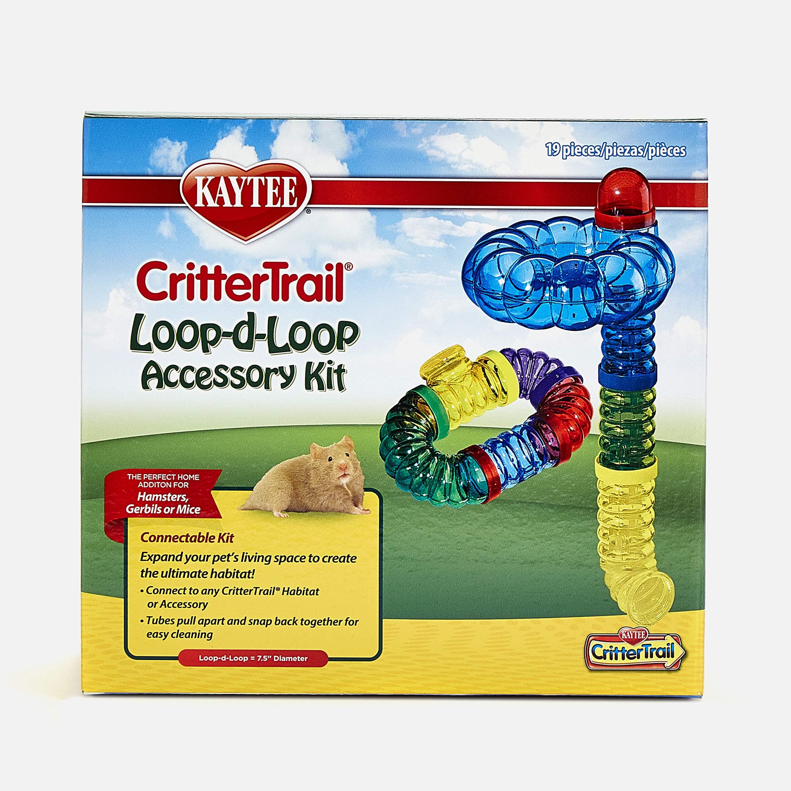 Kaytee CritterTrail Fun-nel Loop-D-Loop Accessory Kit Small Animal Habitat Tubes (2 Inch Diameter Tubes)