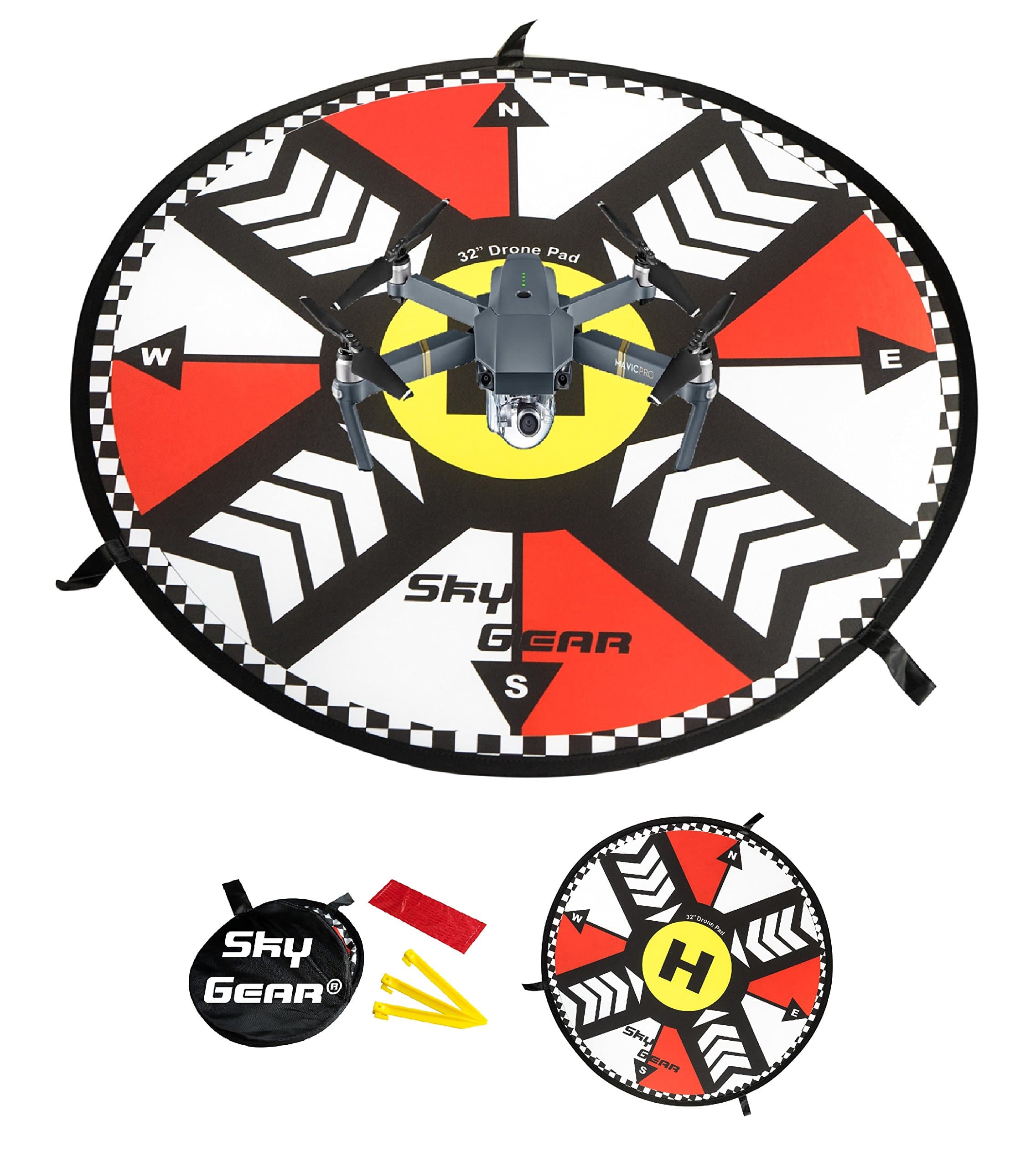 SkyGear Drone Landing Pad & Launch Pad: Light, Portable and Foldable, Perfect for Grass, Beach and Concrete Surfaces to Keep Your UAV Drone Safe During Landing (32" Diameter)